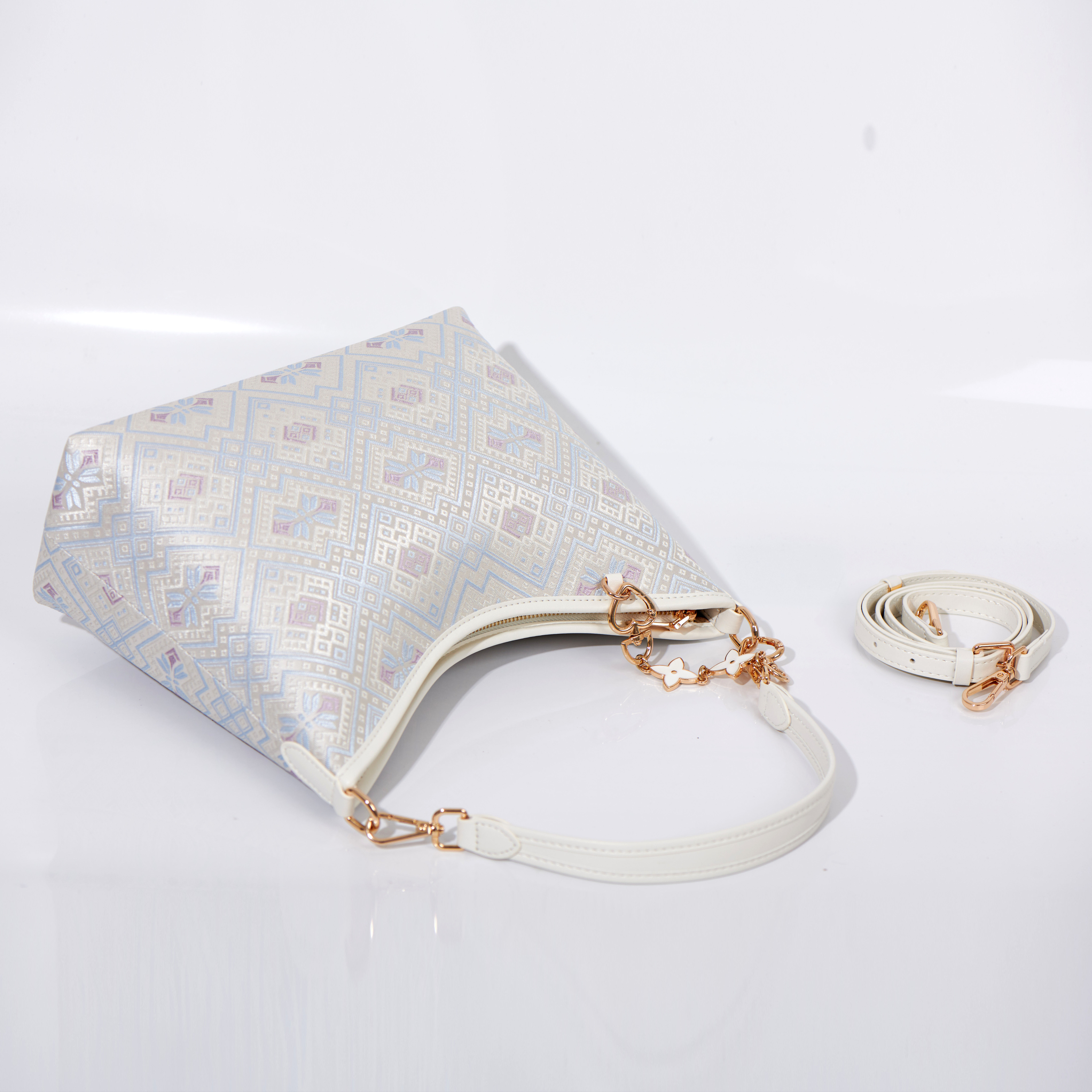 Cute Medium Size Ancient Embroidery  Handmade Brocade Patter Shoulder Bag
