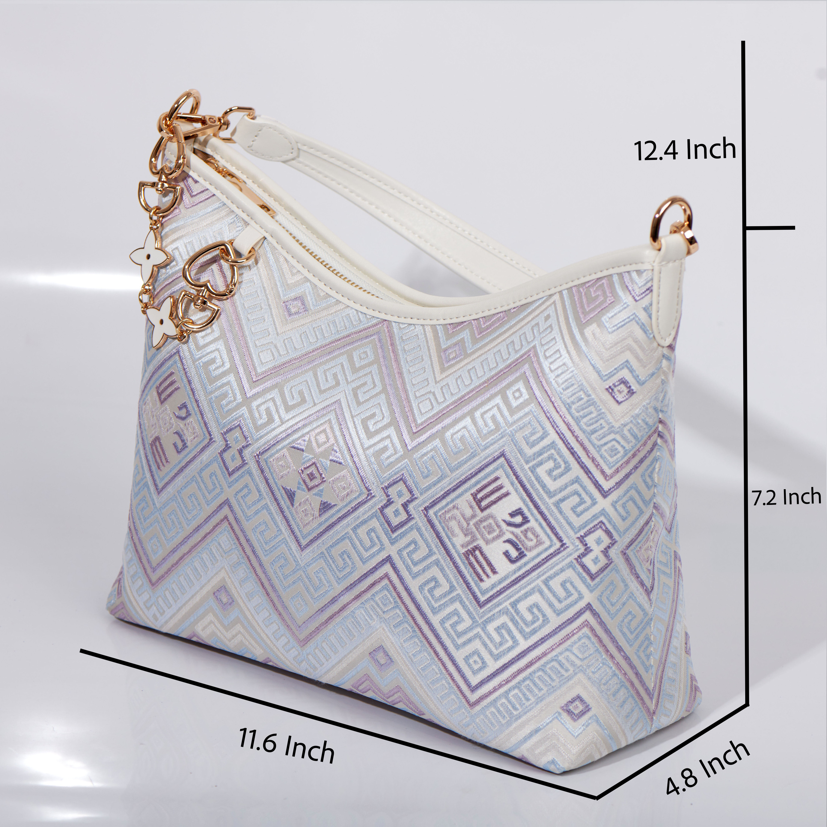 Boho Medium Size Ancient Embroidery Handmade Brocade Patter Shoulder Bag