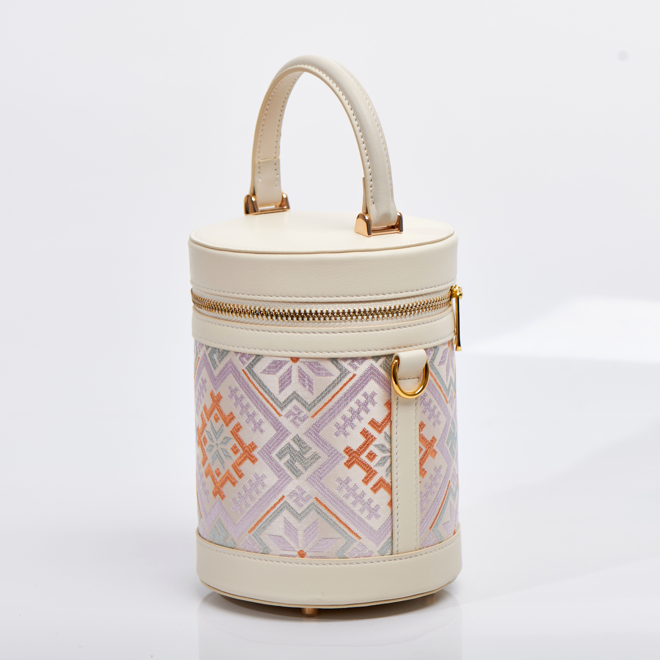 Medium Size Elegant Traditional Embroidery Handmade Brocade Cute Bucket HandBag
