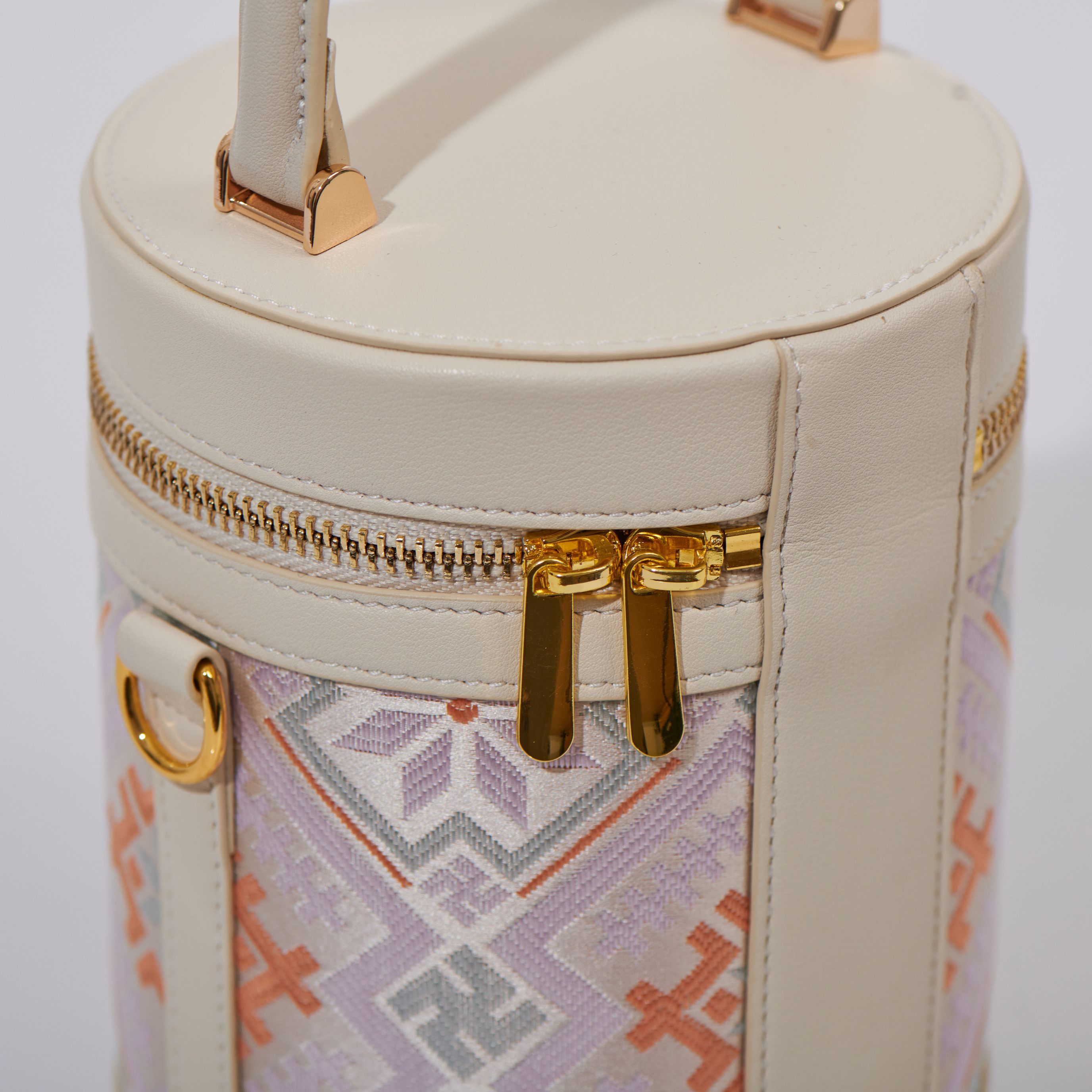 Medium Size Elegant Traditional Embroidery Handmade Brocade Cute Bucket HandBag
