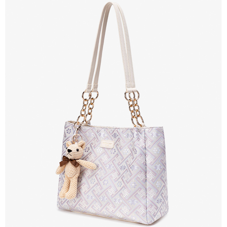 Fashion Large Size Handmade Brocade Pattern Daily Tote Bag