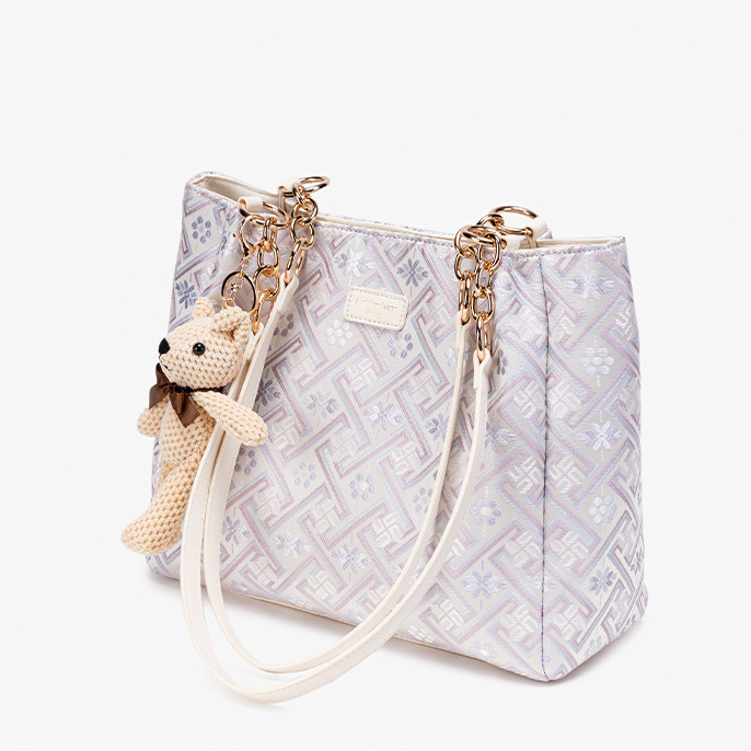 Fashion Large Size Handmade Brocade Pattern Daily Tote Bag