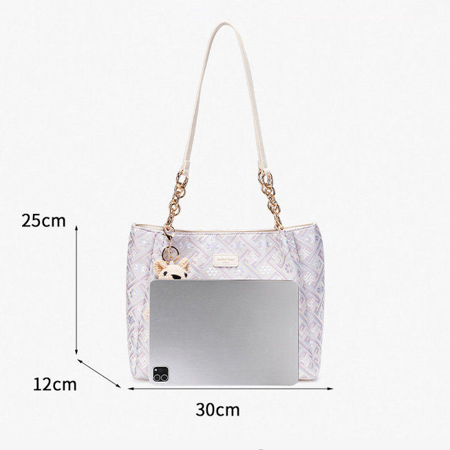 Fashion Large Size Handmade Brocade Pattern Daily Tote Bag
