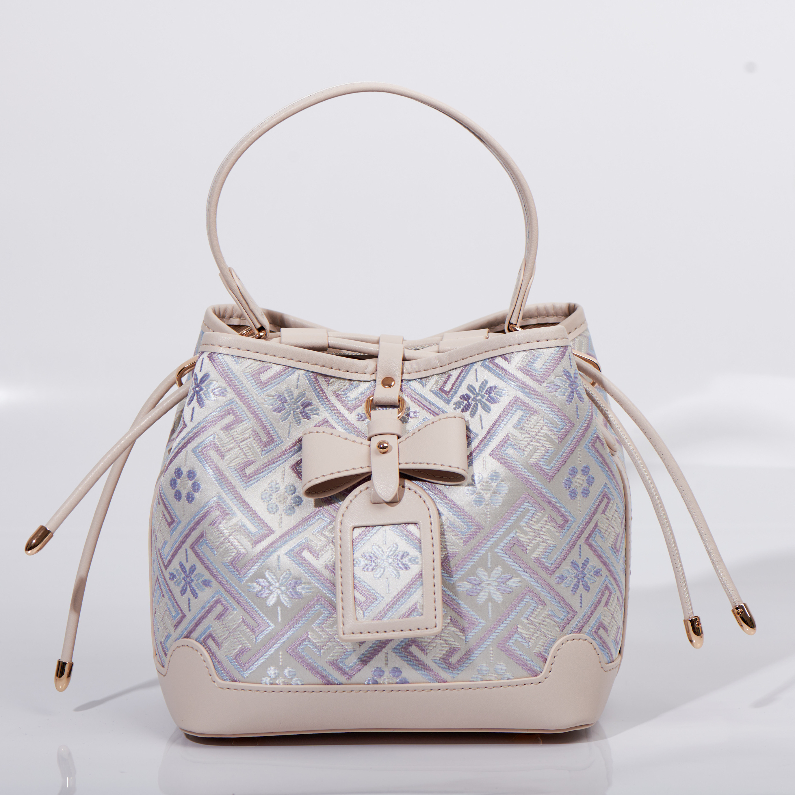 Cute Large Capacity Embroidery Handmade Brocade Pattern Lucuky Handbag