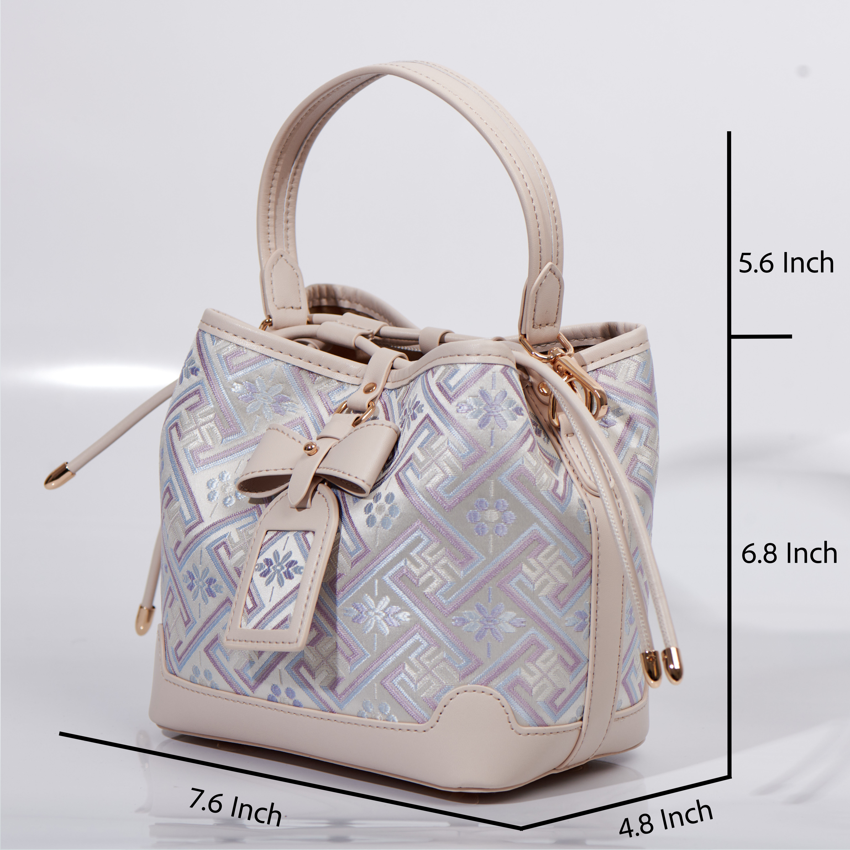 Cute Large Capacity Embroidery Handmade Brocade Pattern Lucuky Handbag