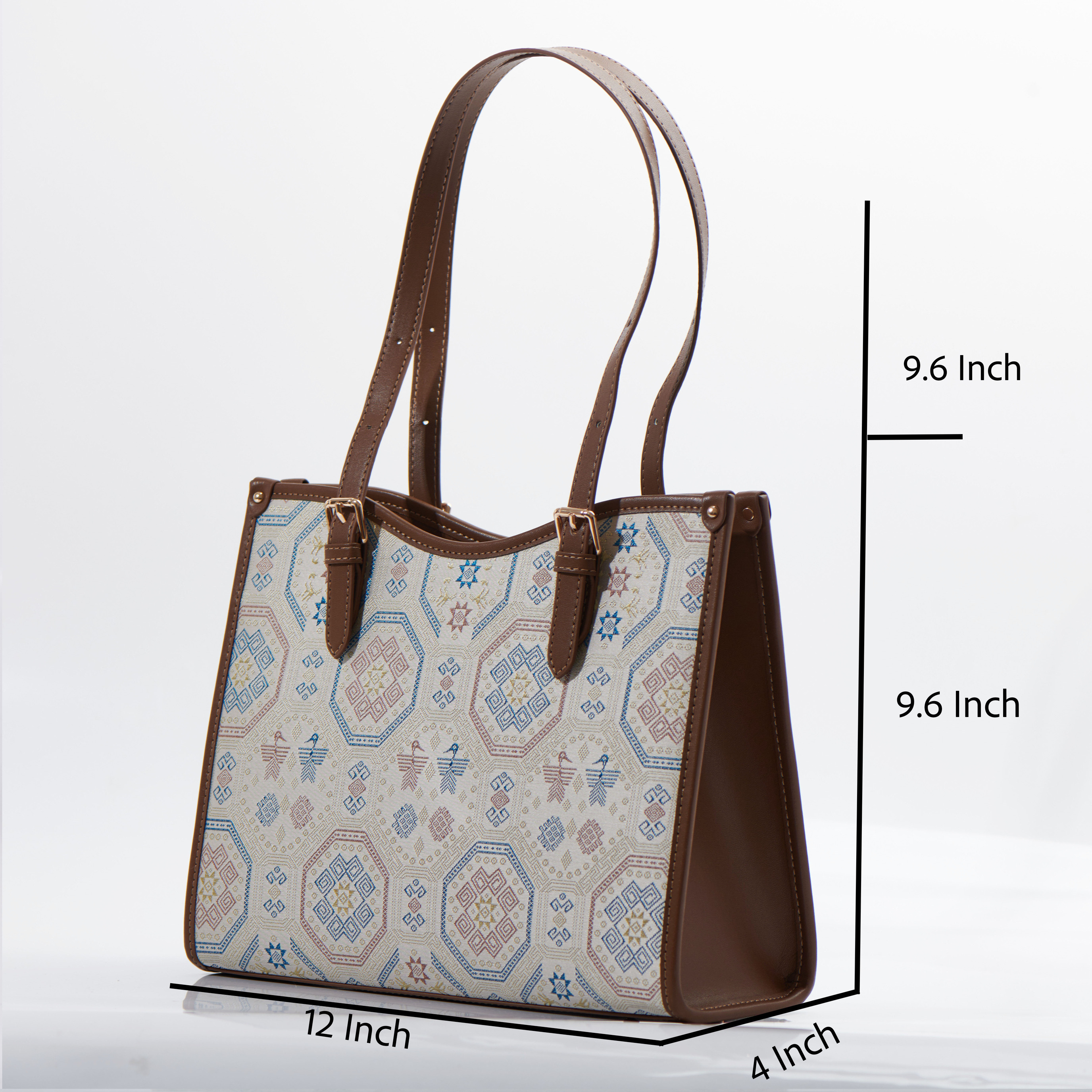 Vintage Embroidery Large Size Handwoven Zhuang Pattern Fashion Daily Tote Bag