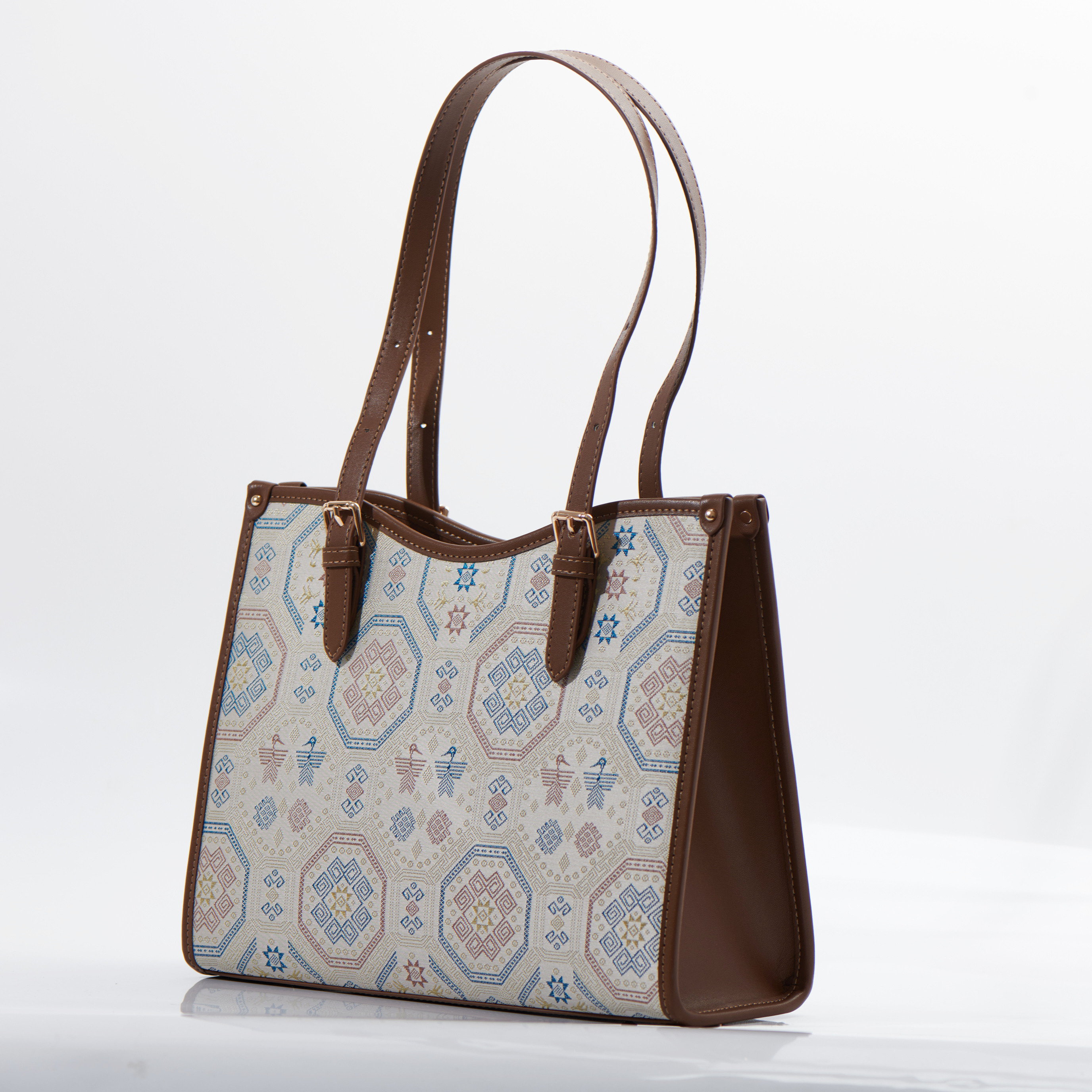 Vintage Embroidery Large Size Handwoven Zhuang Pattern Fashion Daily Tote Bag