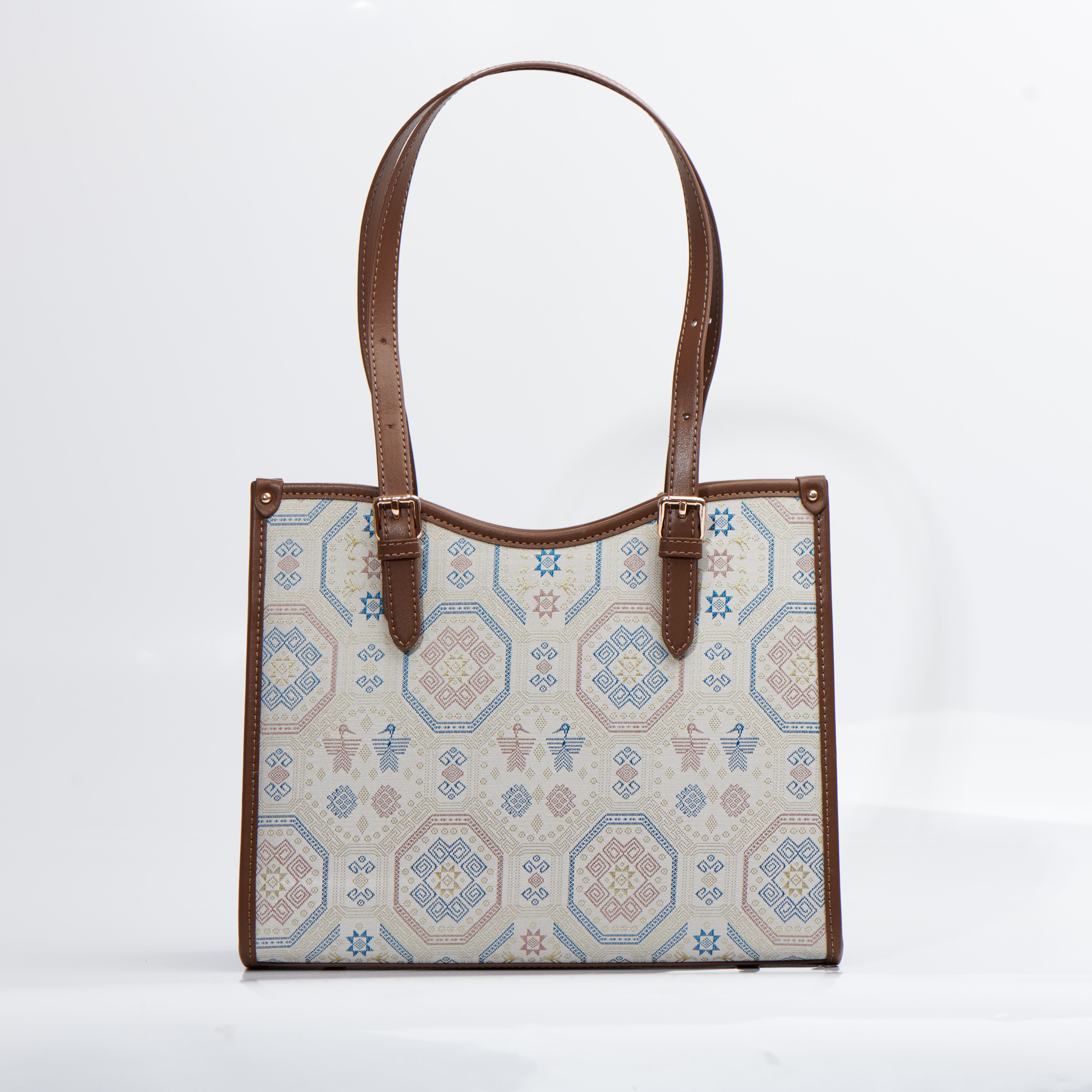 Vintage Embroidery Large Size Handwoven Zhuang Pattern Fashion Daily Tote Bag