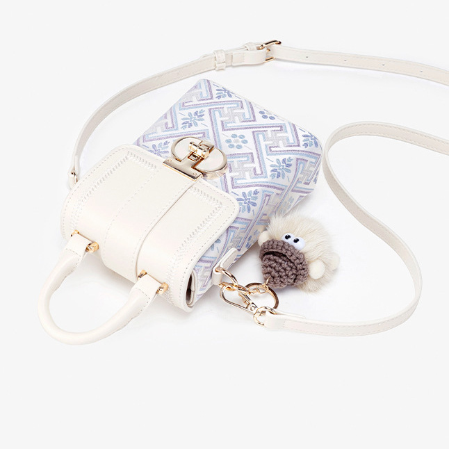 Cute Mini Size Handmade Brocade Pattern Daily Crossbody Bag