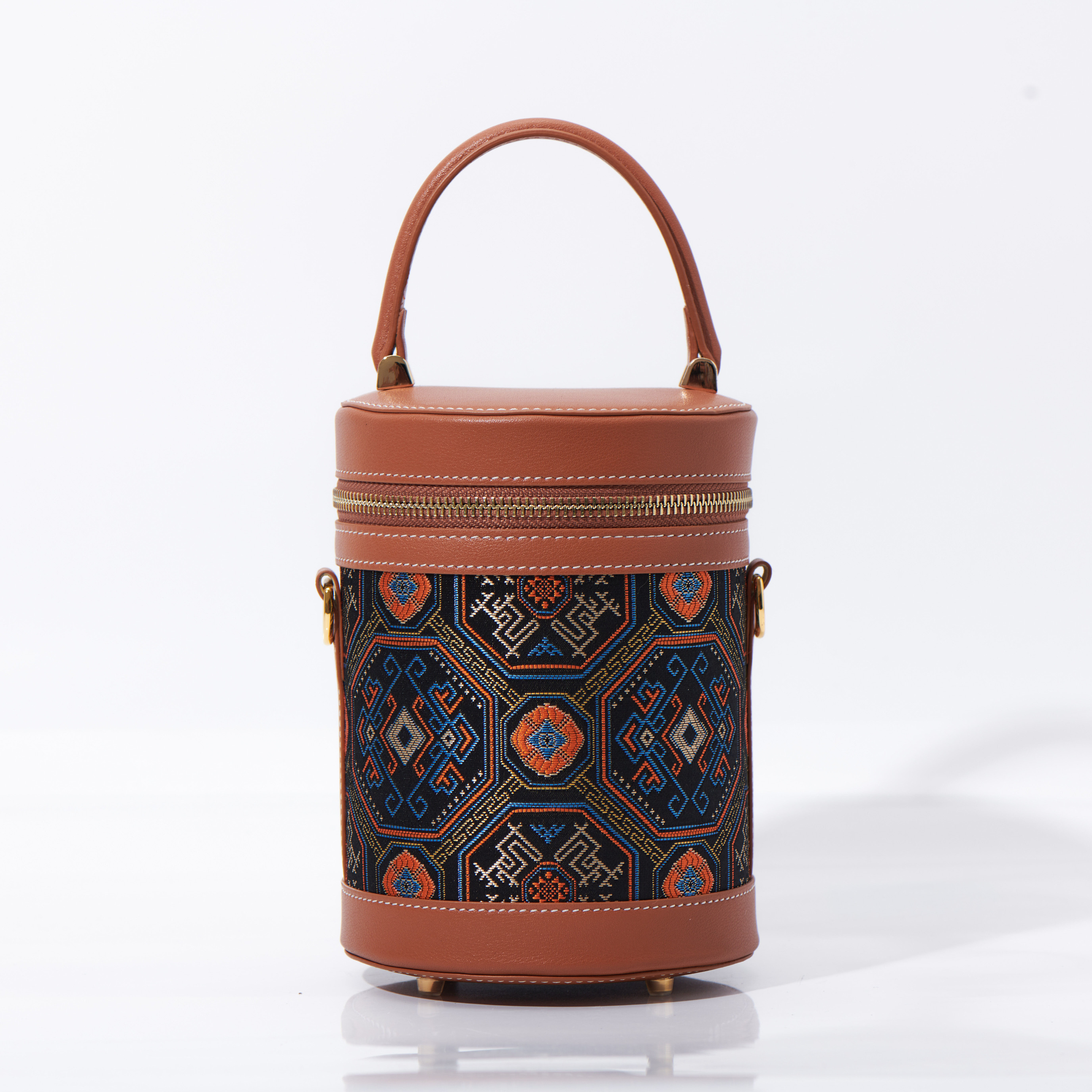 Elegant Traditional Embroidery Handmade Brocade Cute Bucket HandBag