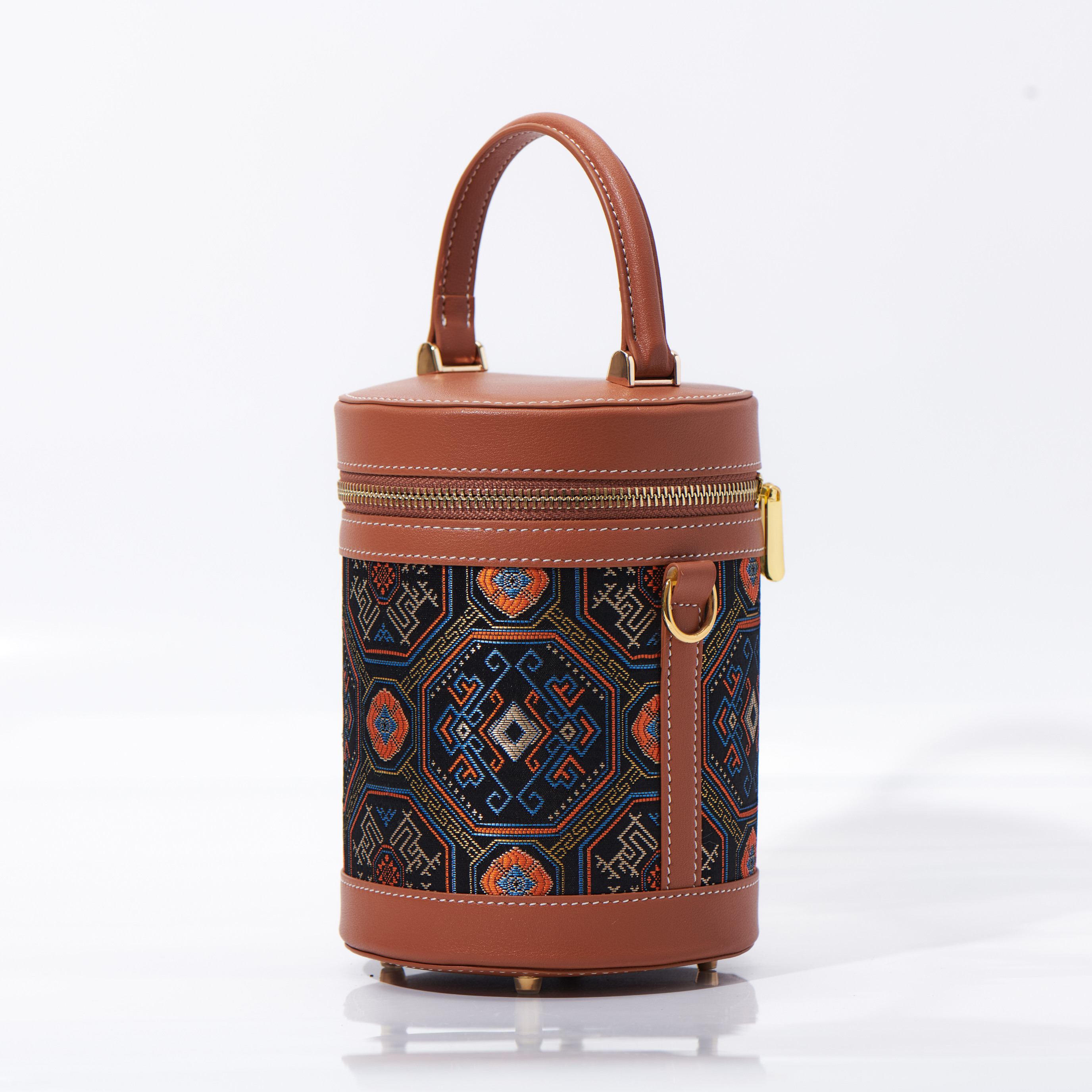 Elegant Traditional Embroidery Handmade Brocade Cute Bucket HandBag