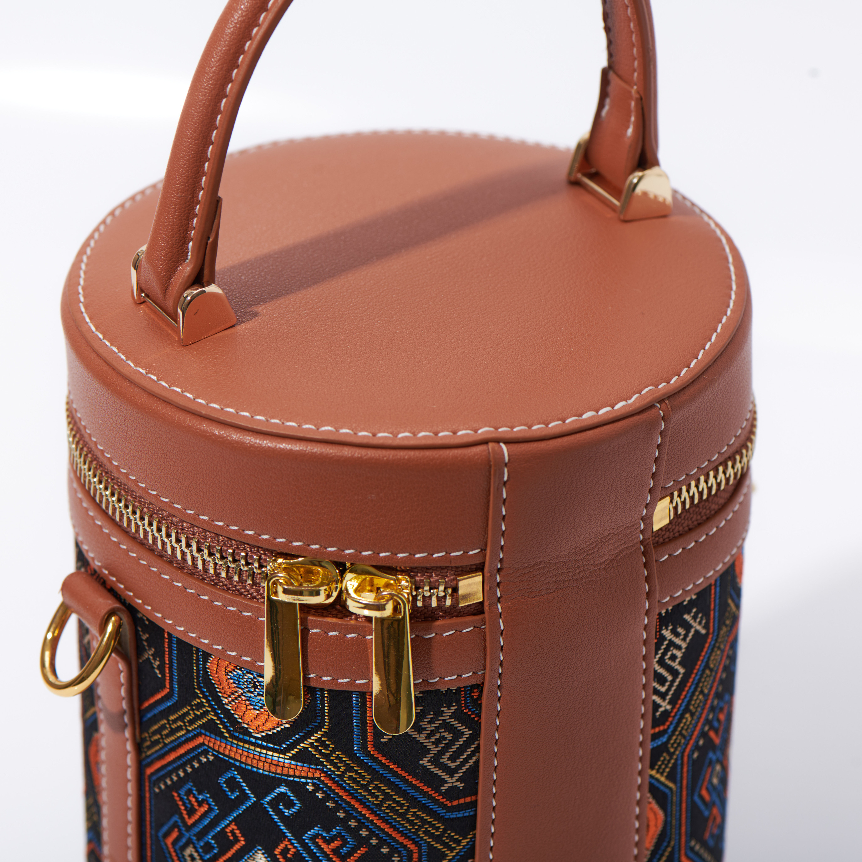 Elegant Traditional Embroidery Handmade Brocade Cute Bucket HandBag