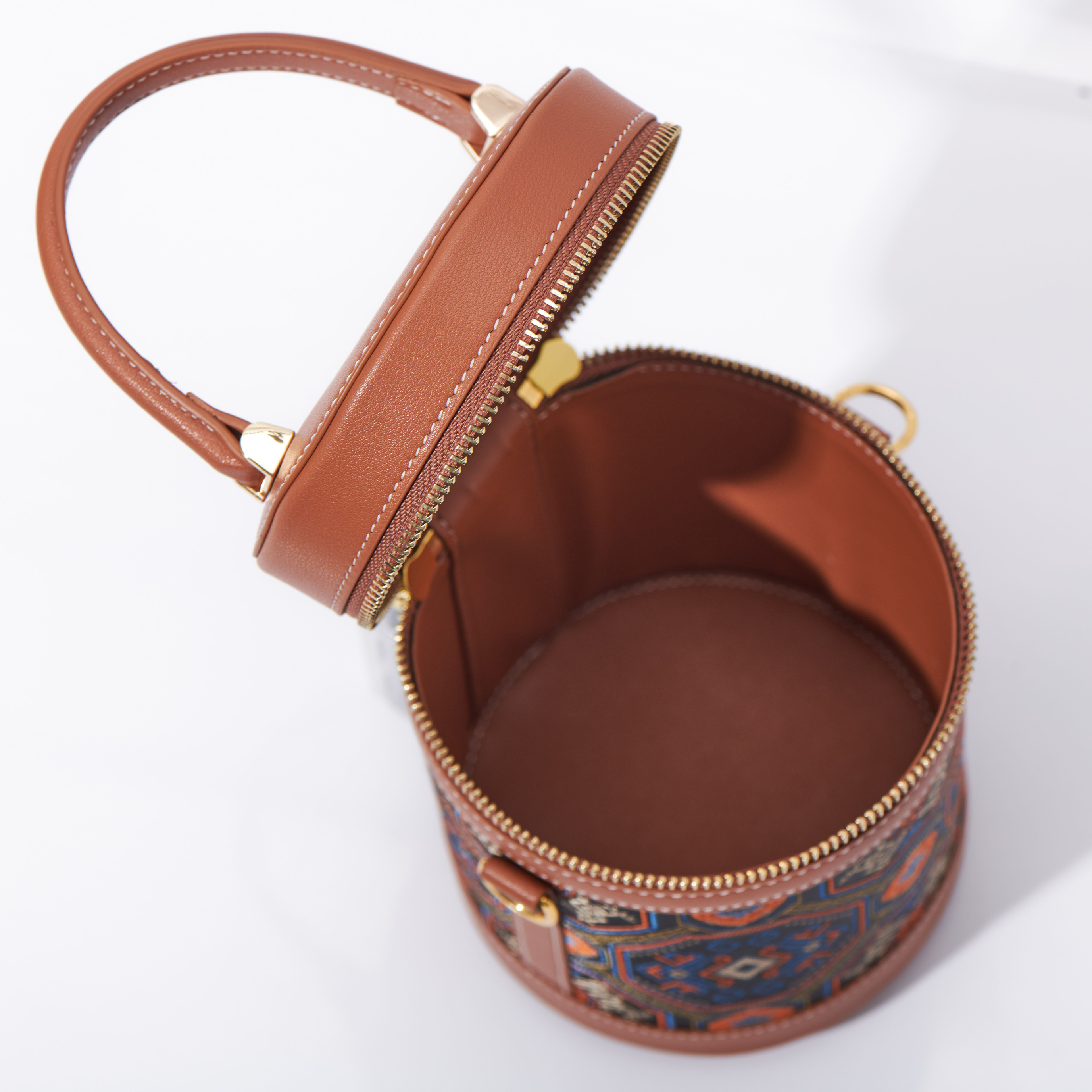 Elegant Traditional Embroidery Handmade Brocade Cute Bucket HandBag