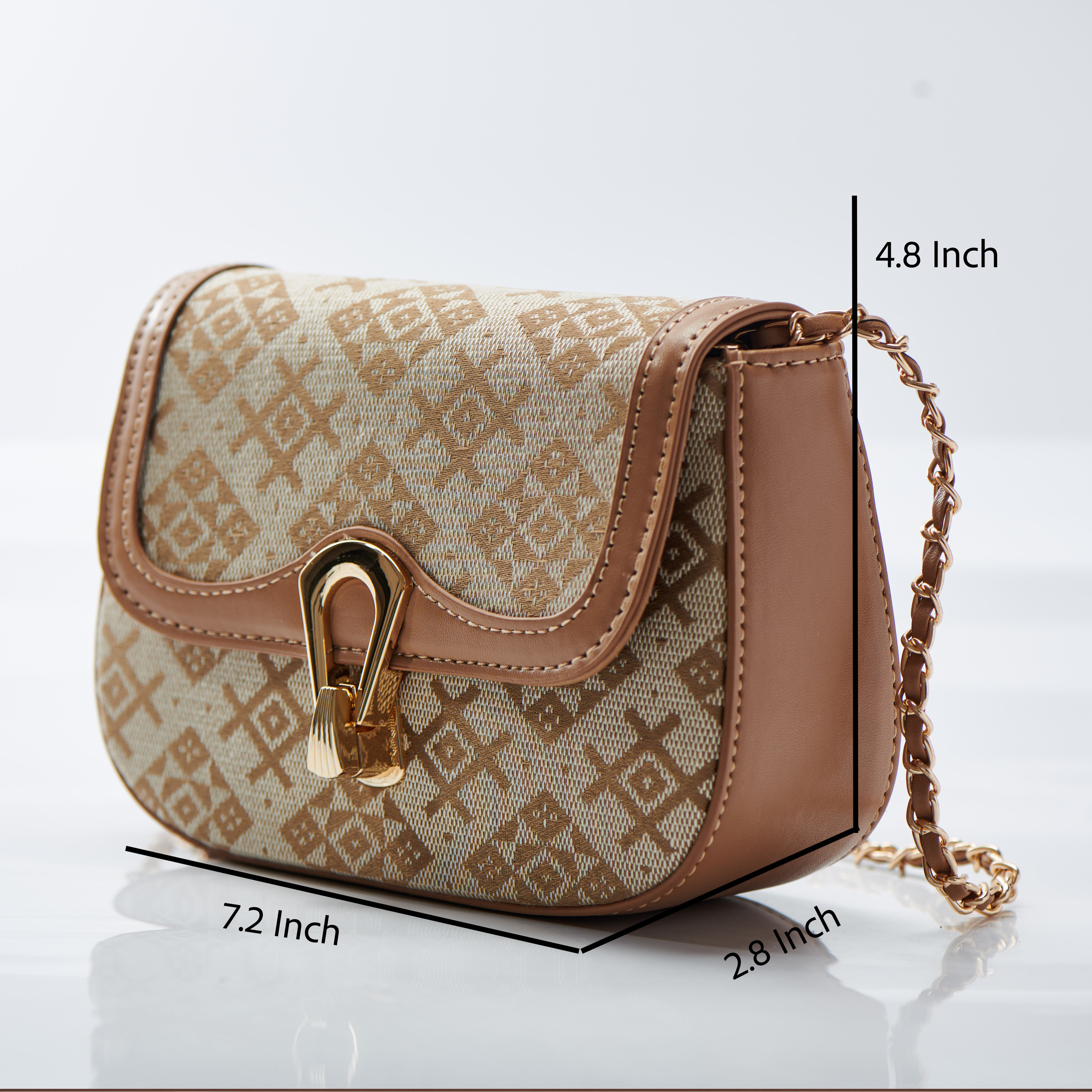  Vintage Embroidery Small Size Handwoven Zhuang Pattern Metal Strap Daily Shoulder Bag