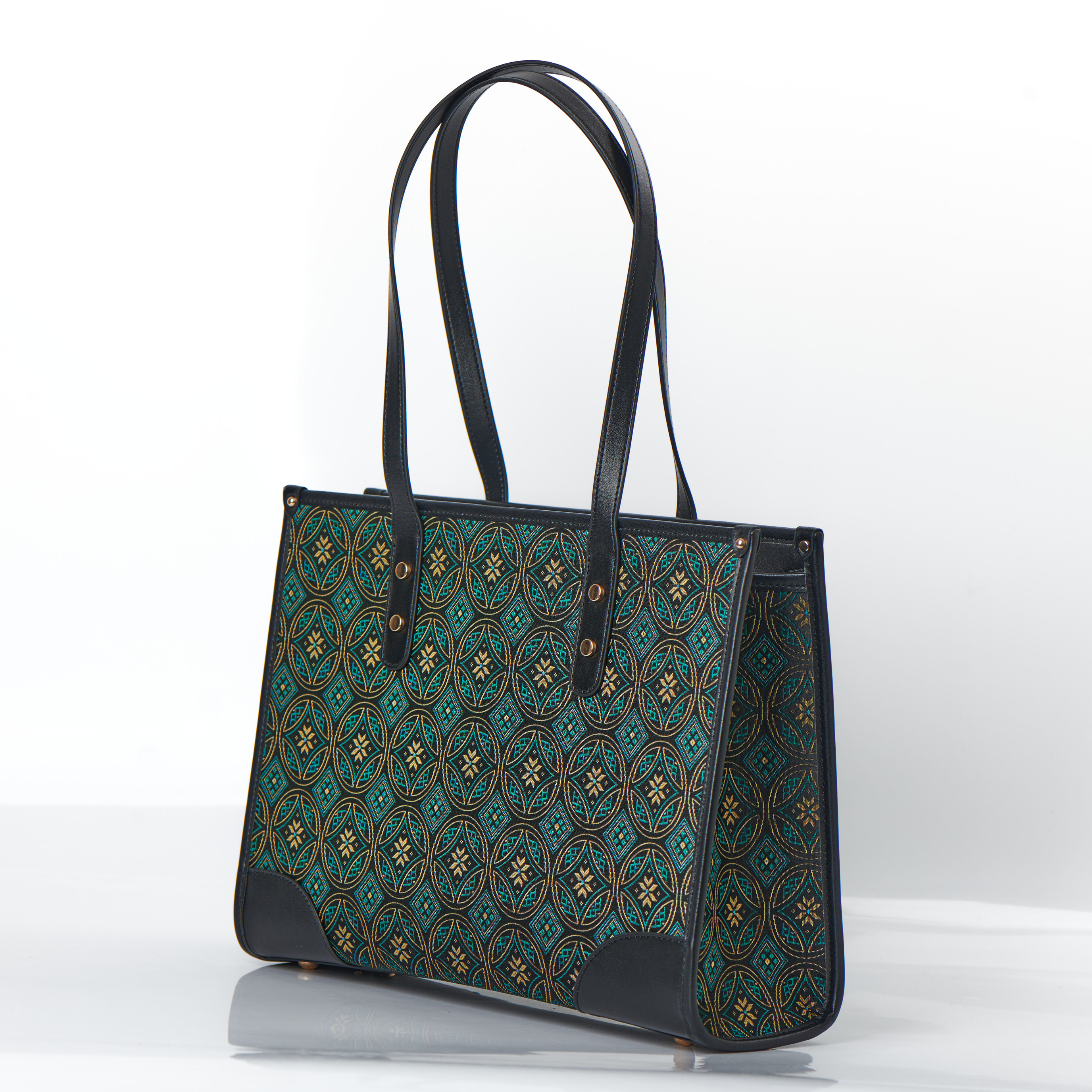 Classical Embroidery Large Size Handmade Brocade Pattern Vintage Daily Tote Bag