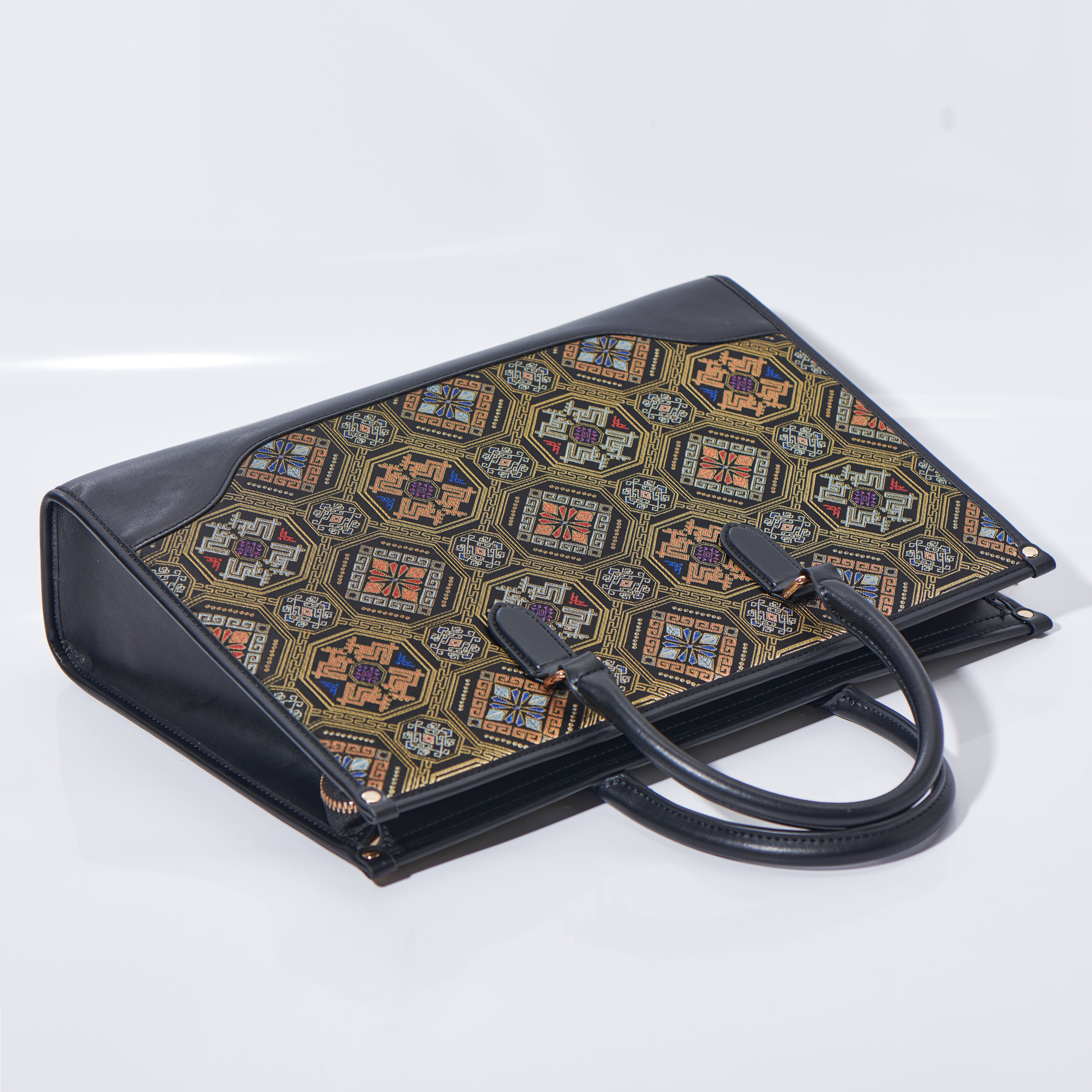 Large Size Vintage Zhuang Brocade Pattern Embroidery Classical Handmade Handag
