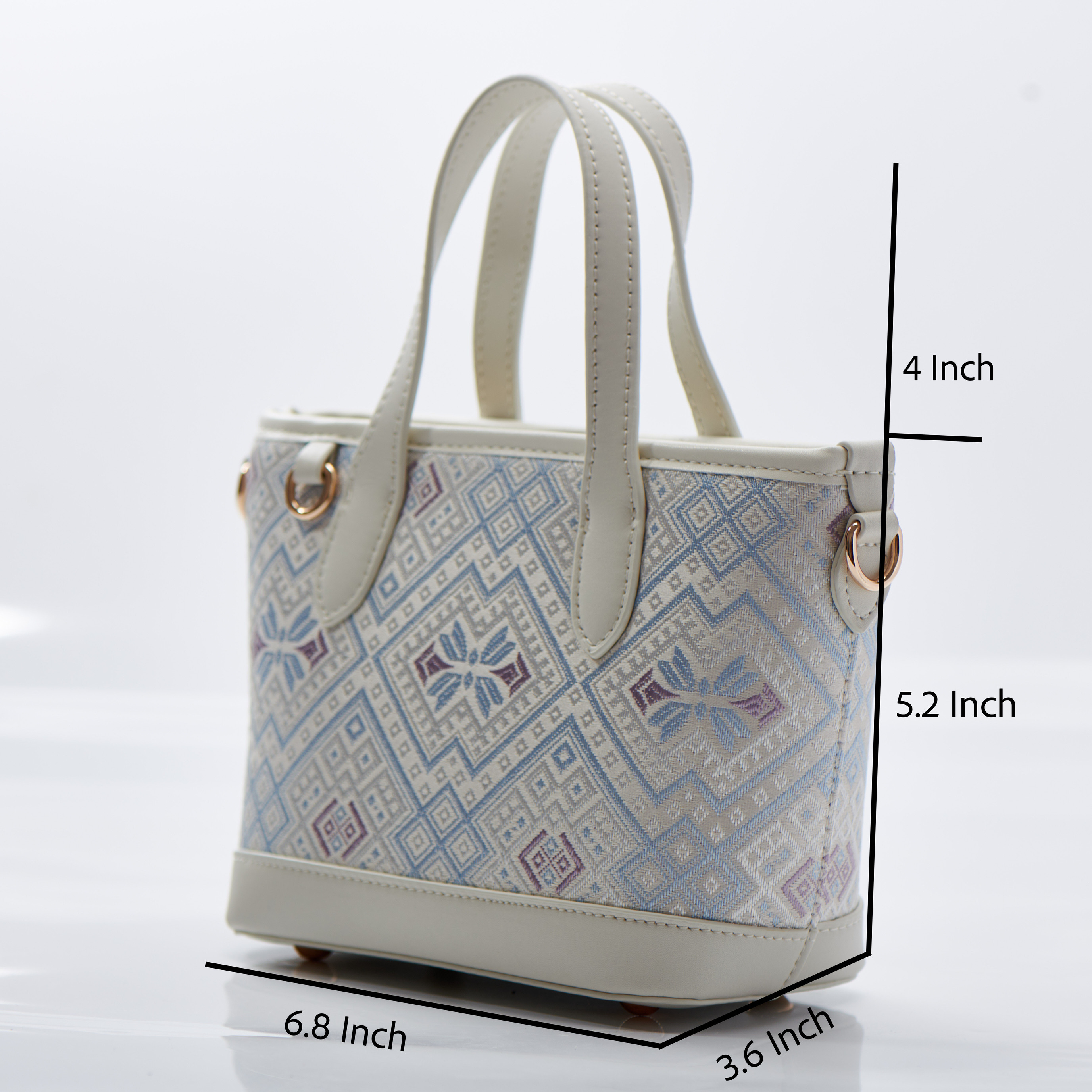 Cute Small Size Embroidery Handmade Zhuang Pattern Handag