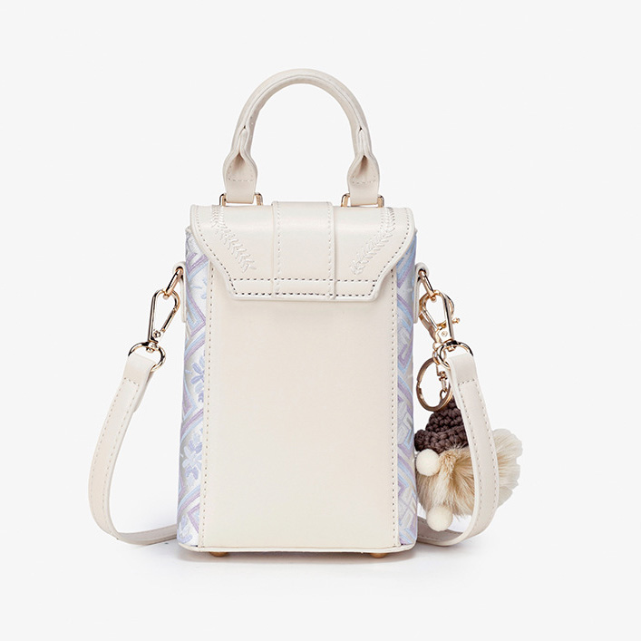 Cute Mini Size Handmade Brocade Pattern Daily Crossbody Bag