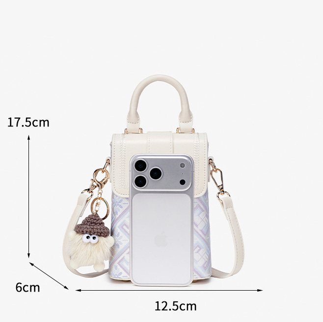 Cute Mini Size Handmade Brocade Pattern Daily Crossbody Bag