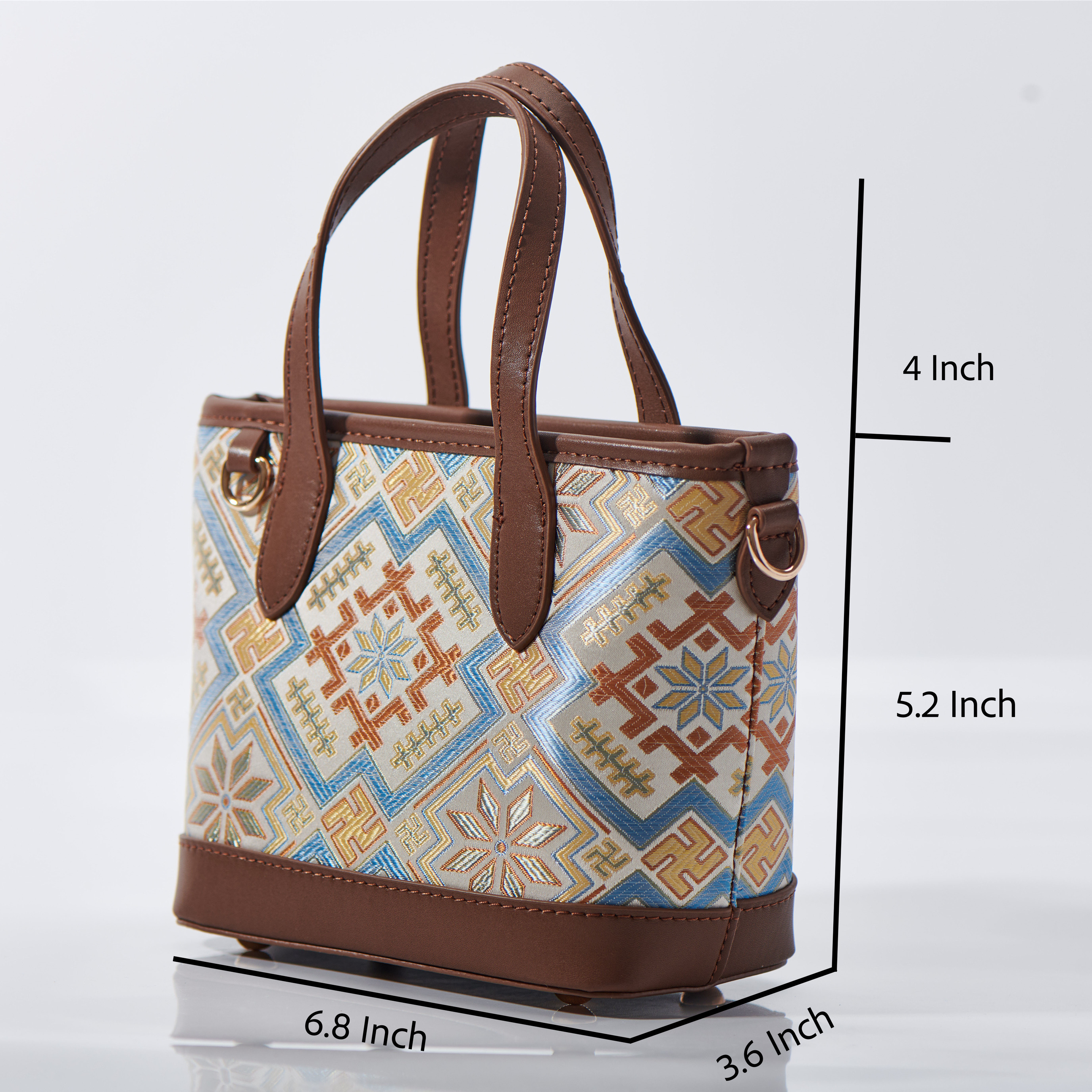 Boho Small Size Embroidery Handmade Zhuang Pattern Handag