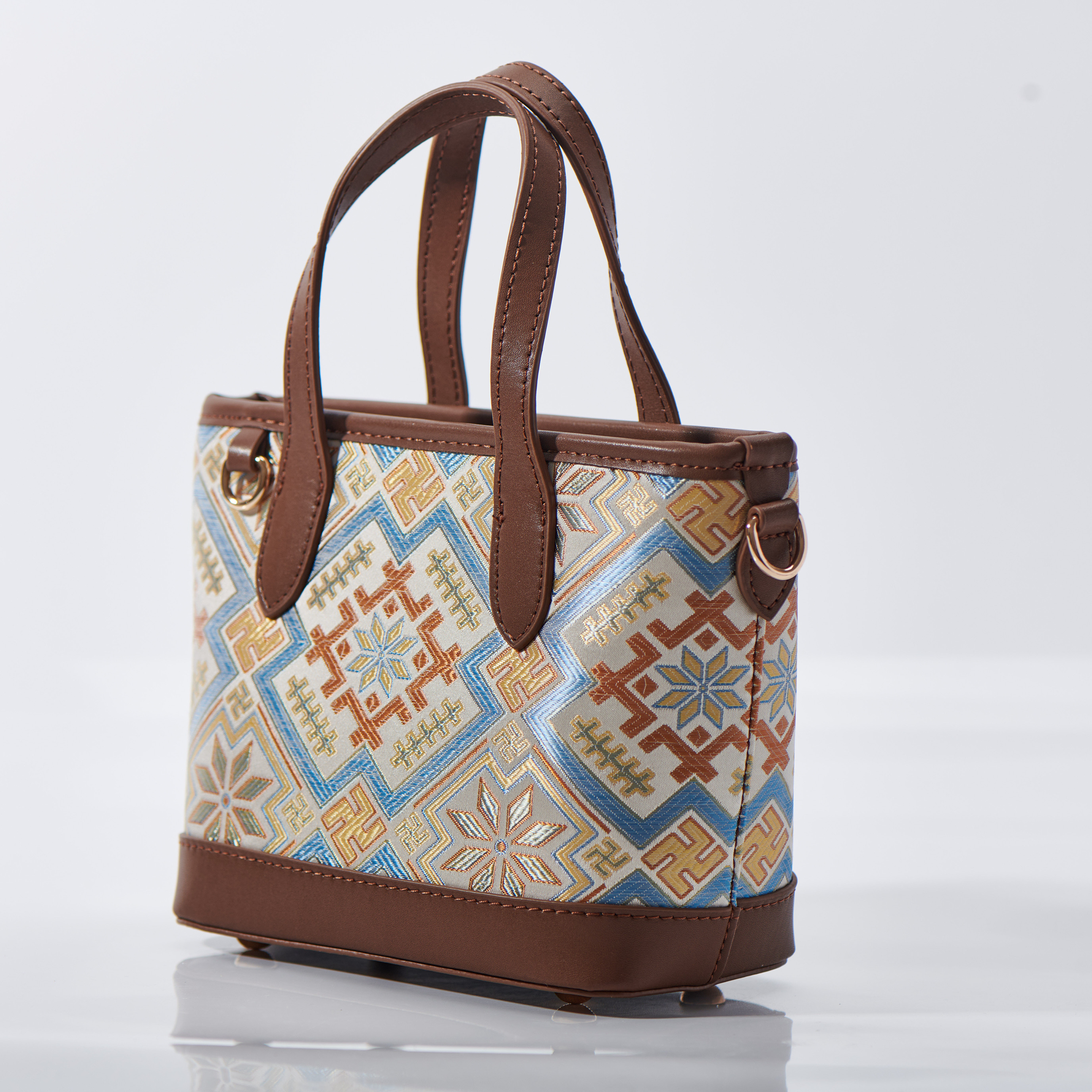Boho Small Size Embroidery Handmade Zhuang Pattern Handag