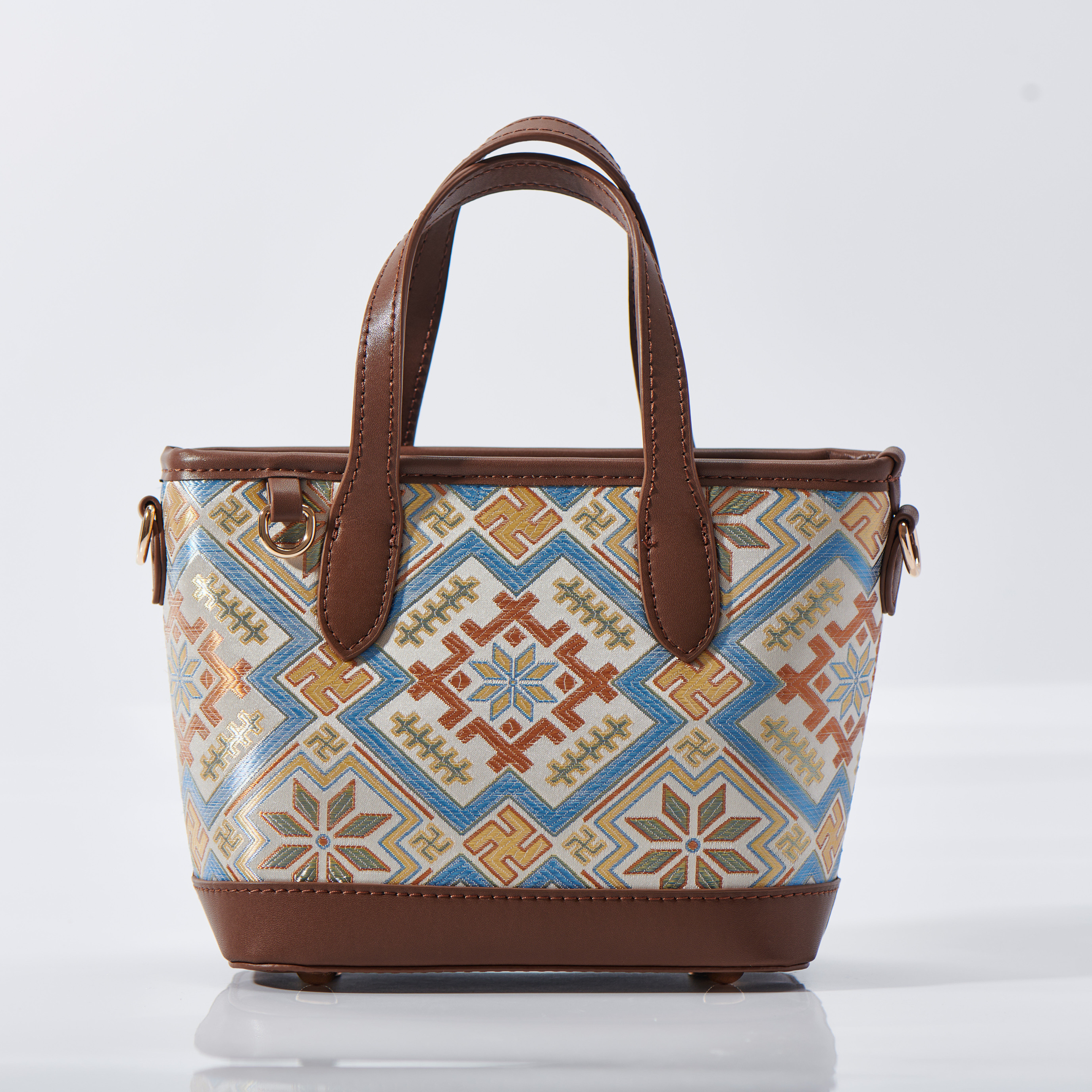 Boho Small Size Embroidery Handmade Zhuang Pattern Handag