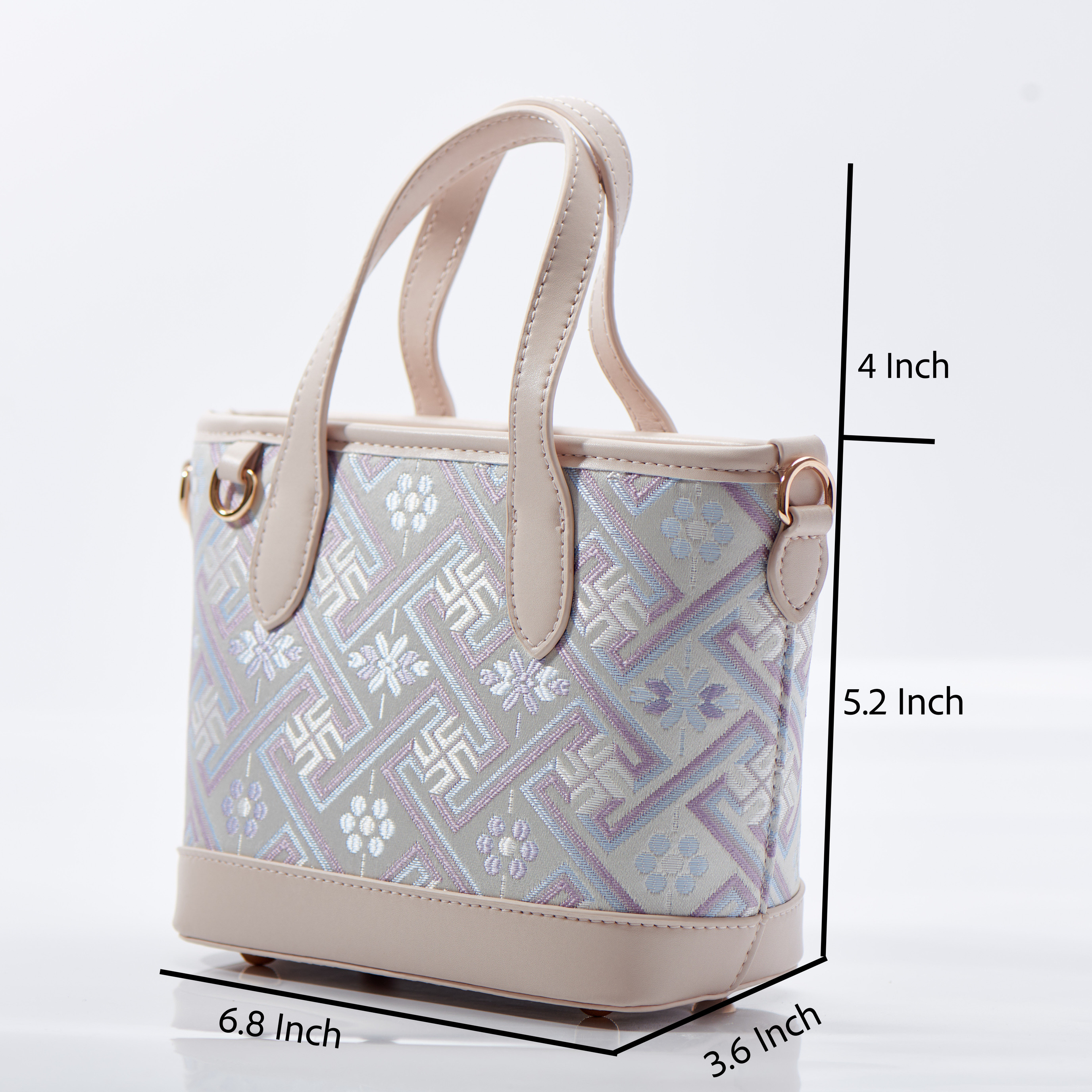 Fanshion Small Size Embroidery Handmade Zhuang Pattern Handag