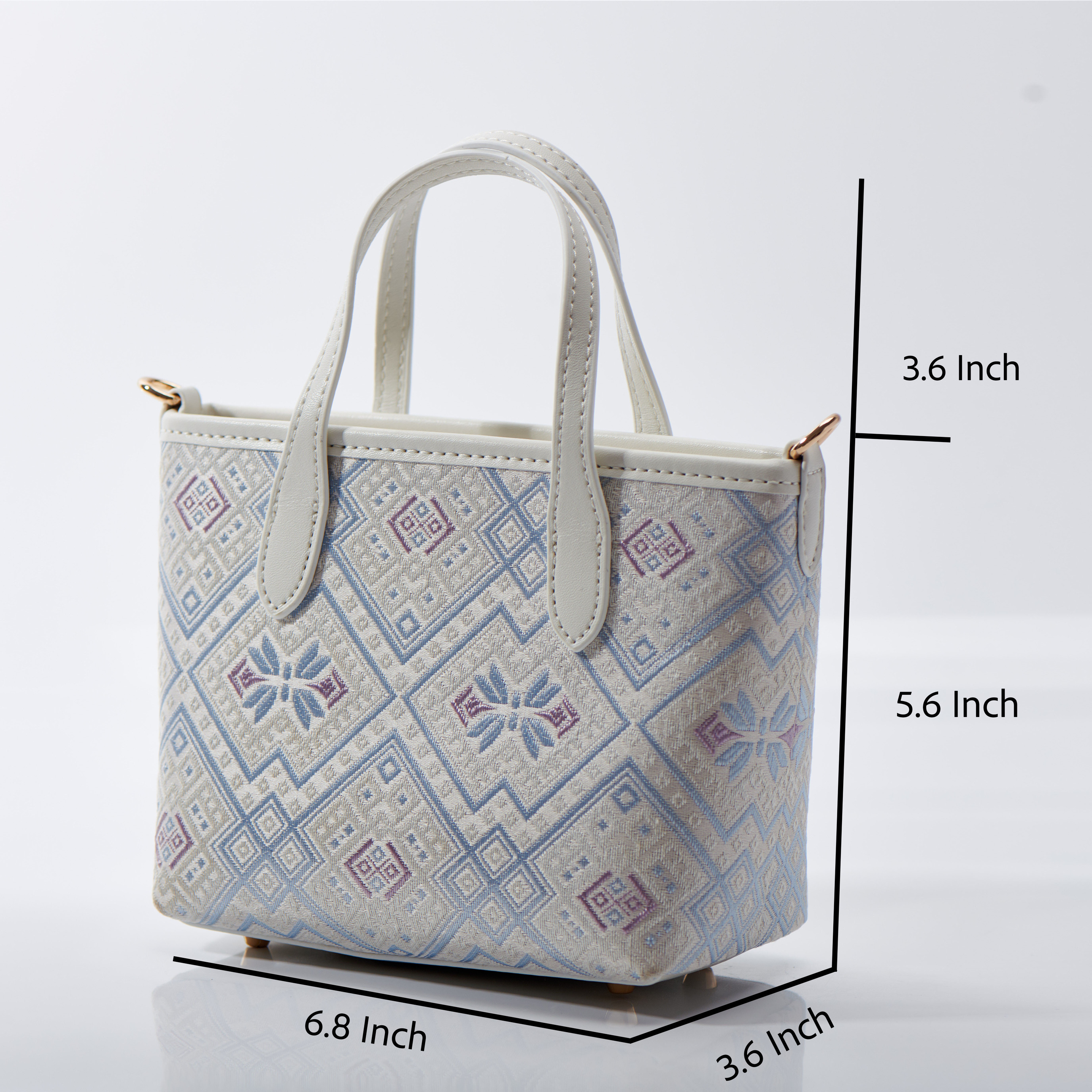Vintage EmbroideryFanshion Small Size Handmade Zhuang Pattern Handag