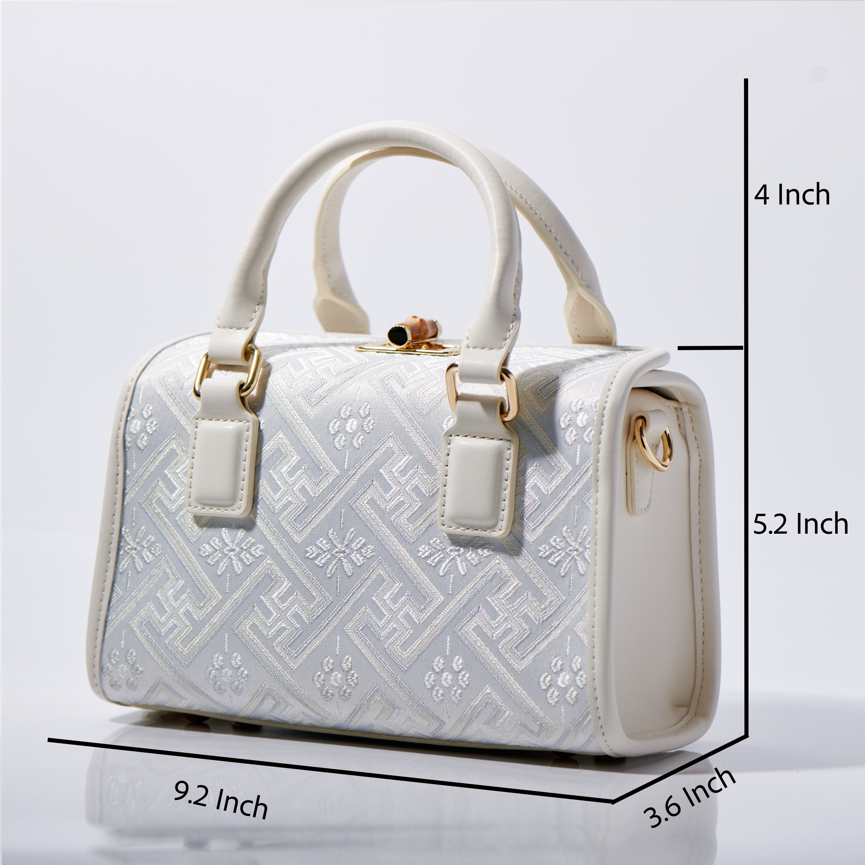 Medium Size Boho Embroidery Fanshion Handmade Brocade Pattern Handbag