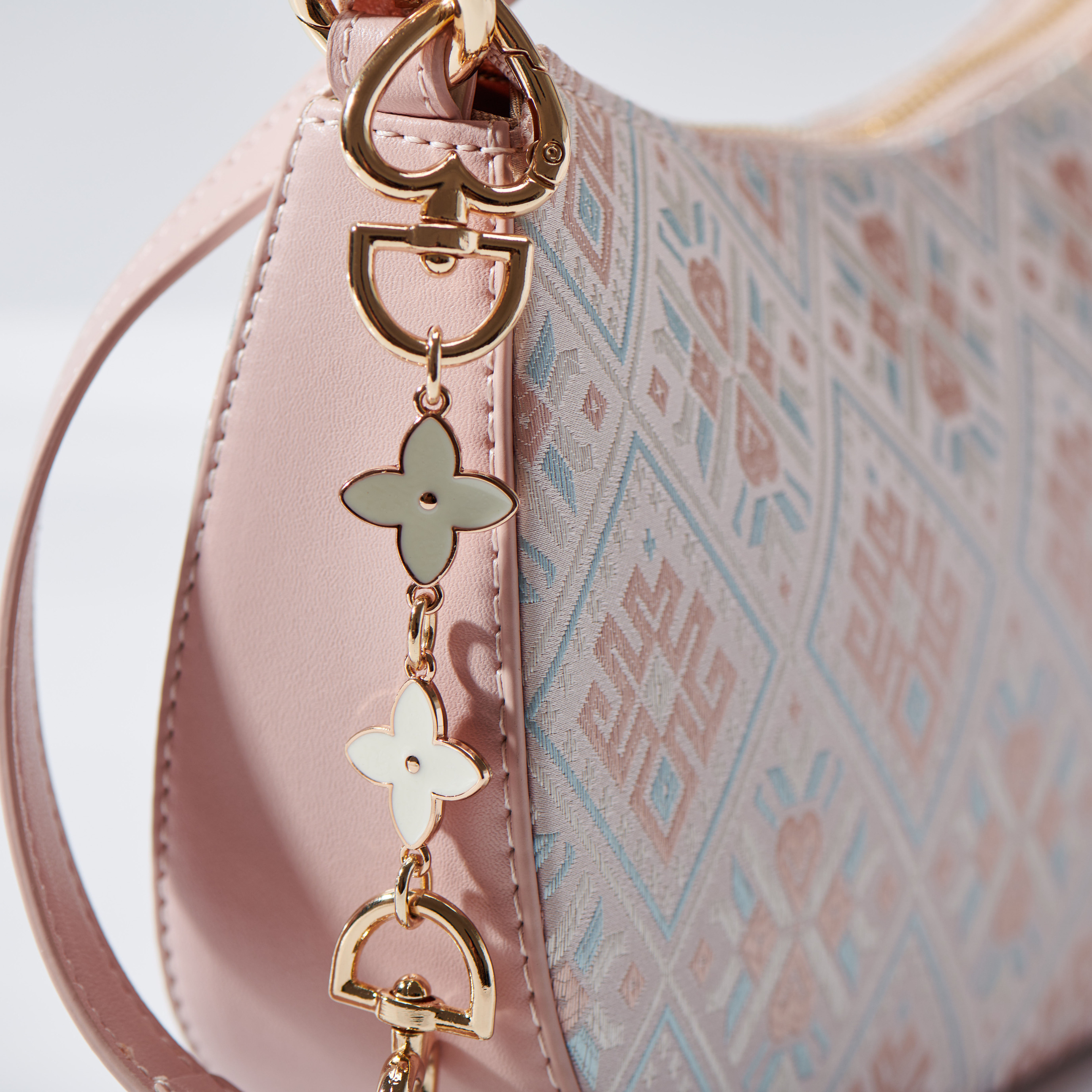 Crescent Moon Ancient Embroidery Medium Size Classical Handmade Brocade Patter Shoulder Bag