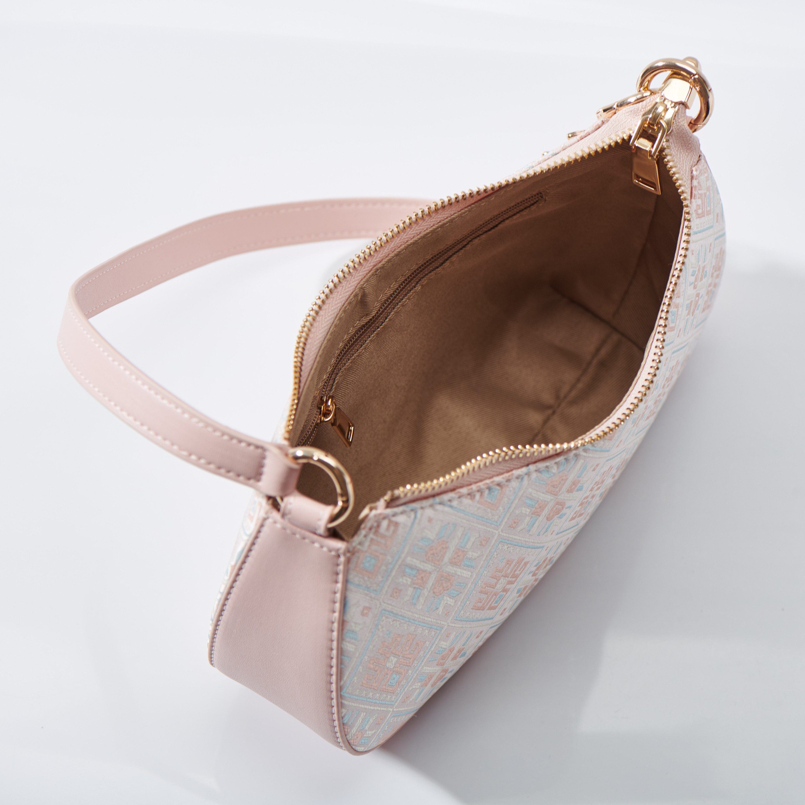 Crescent Moon Ancient Embroidery Medium Size Classical Handmade Brocade Patter Shoulder Bag
