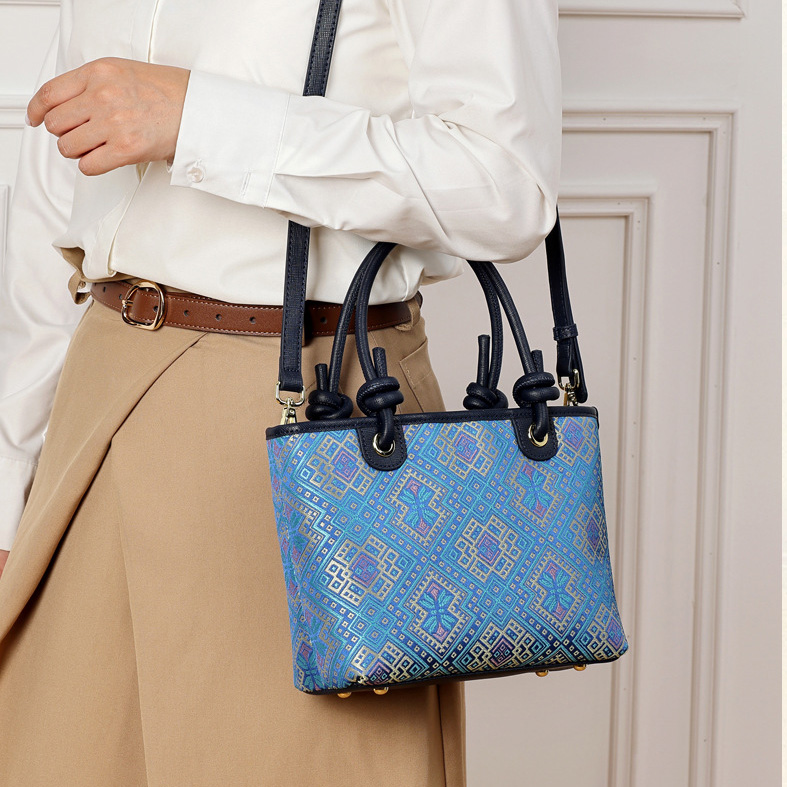 Mini Boho Embroidery Large Size Handmade Brocade Pattern Vintage Daily Tote Bag