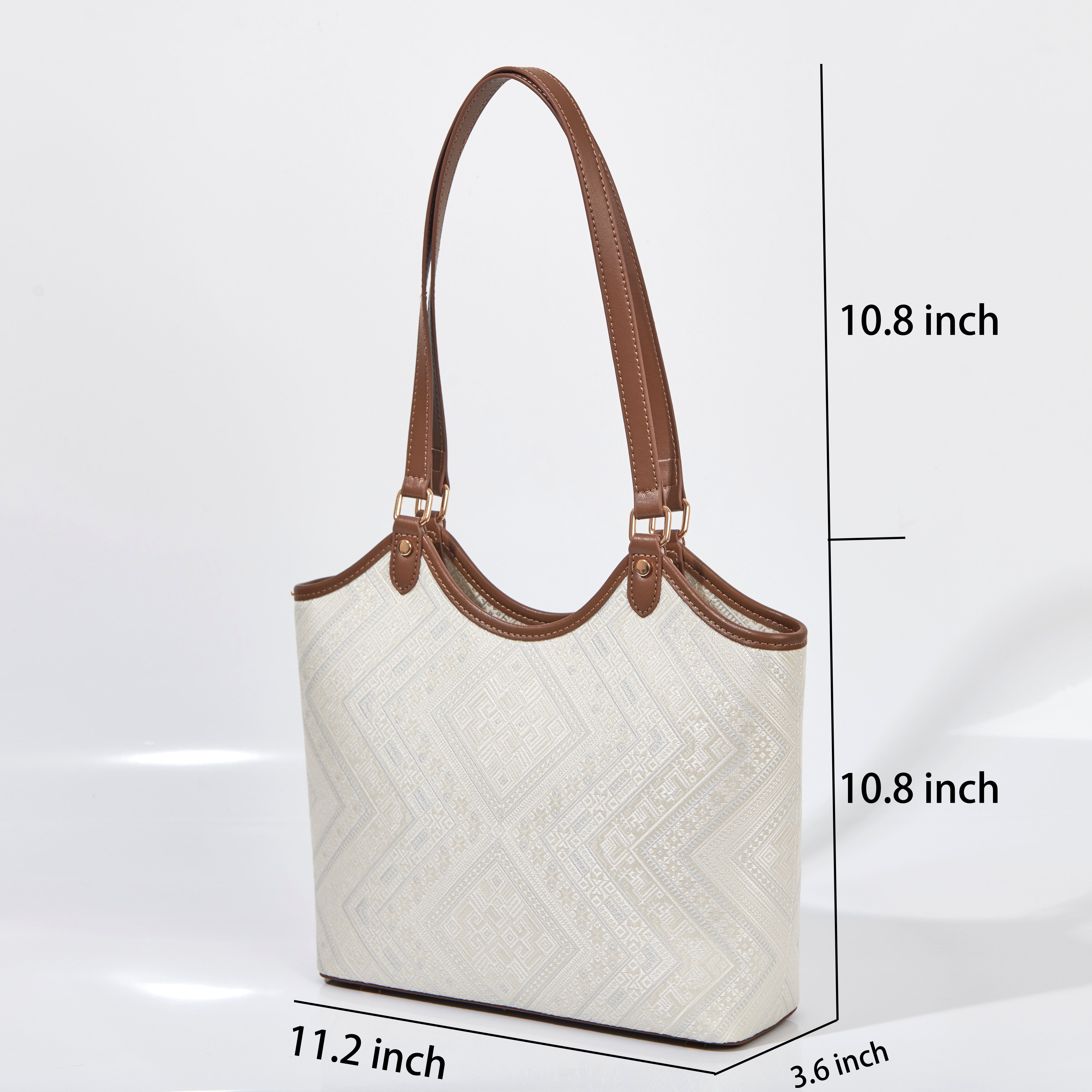 Light Weight Embroidery Large Size Handwoven Zhuang Pattern Modern Daily Tote Bag