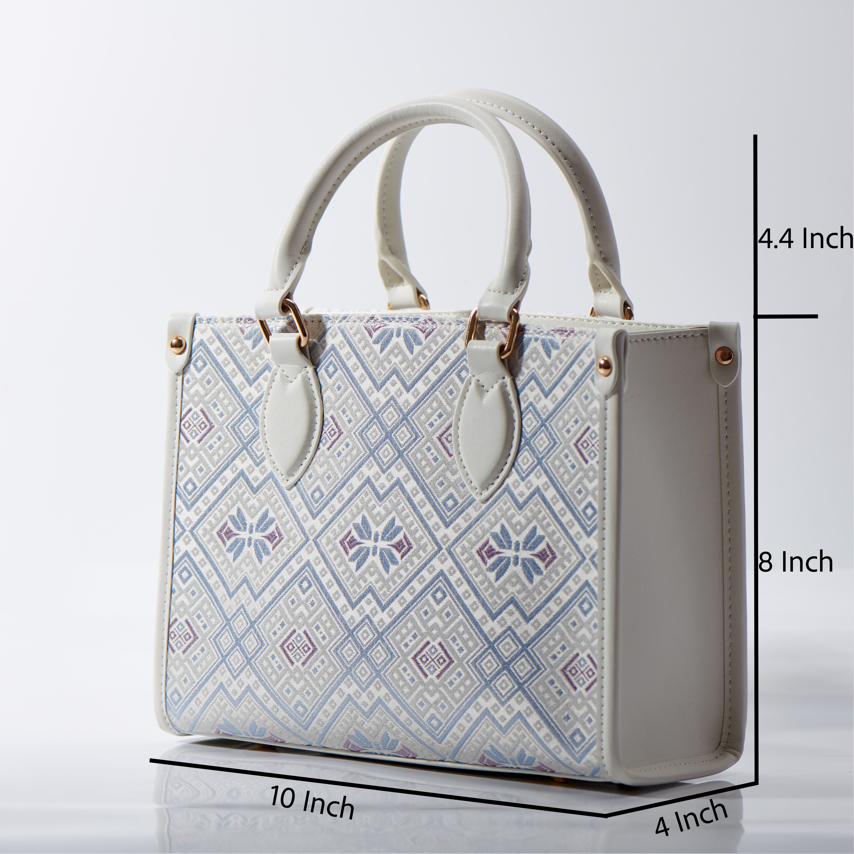 Elegant Vintage Medium Size Large Capacity Embroidery Handwoven Zhuang Pattern Handag