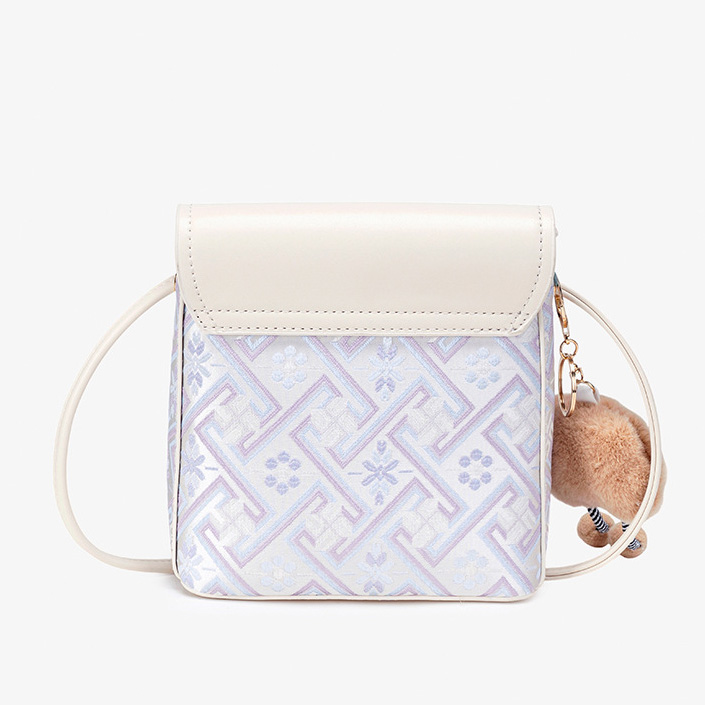 Brocade Pattern Cute Mini Size Handmade Daily Crossbody Bag