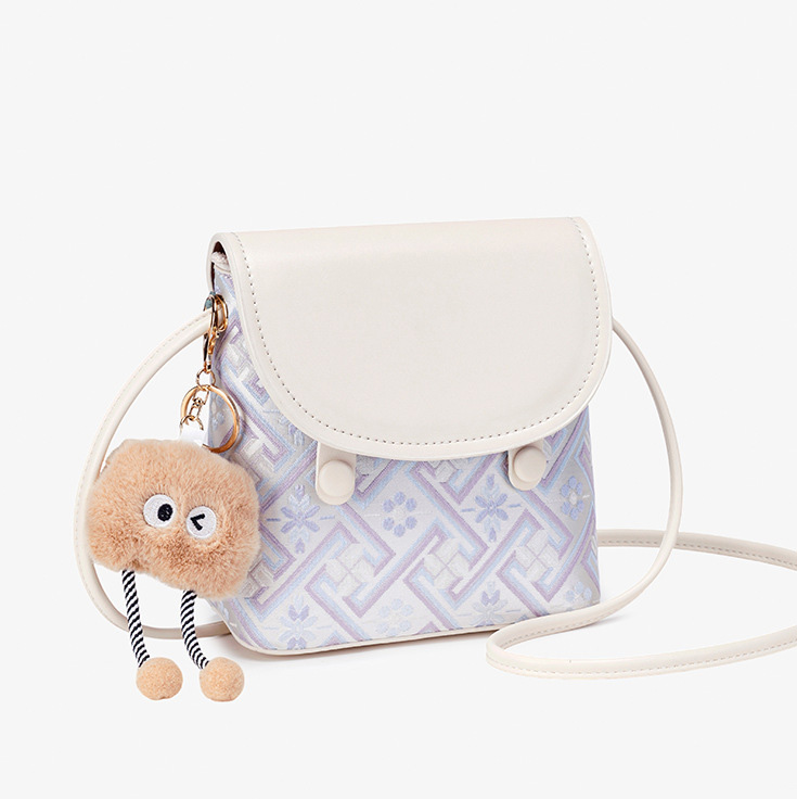 Brocade Pattern Cute Mini Size Handmade Daily Crossbody Bag