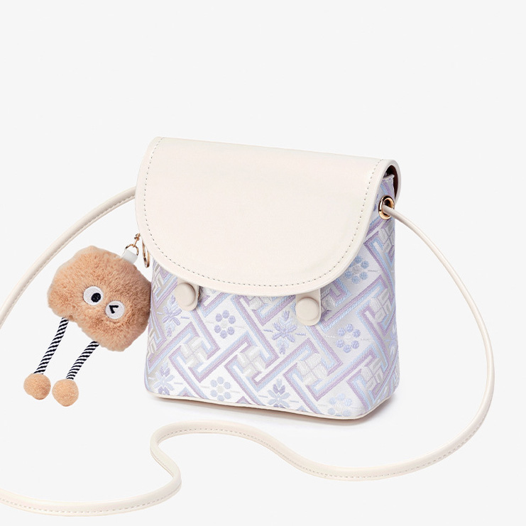 Brocade Pattern Cute Mini Size Handmade Daily Crossbody Bag