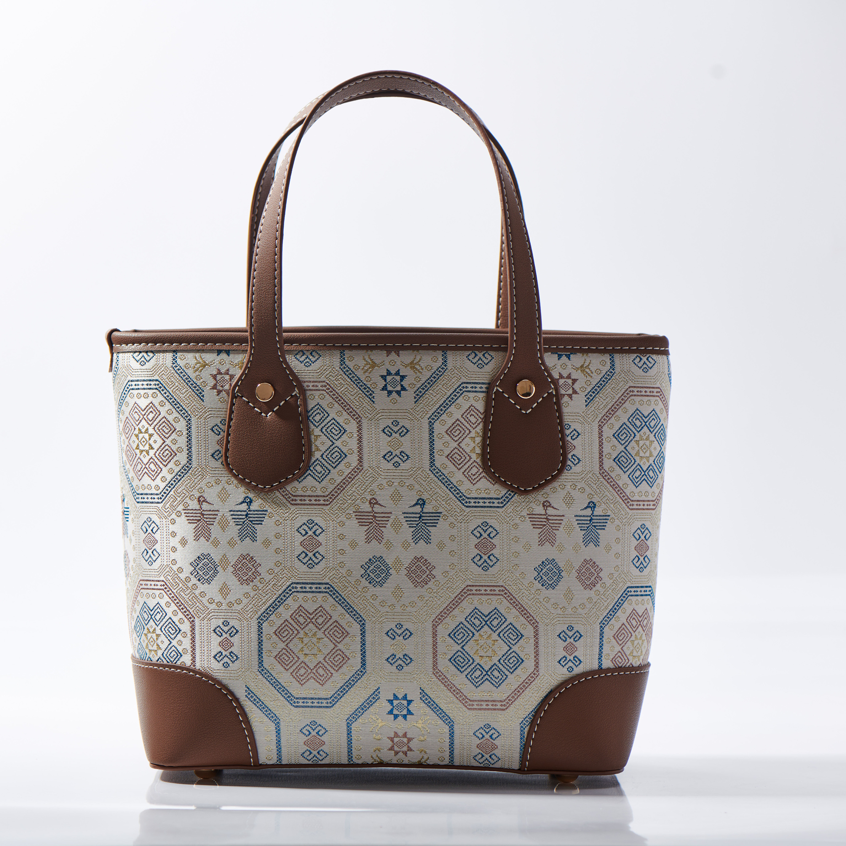 Panda Medium Size Embroidery Handmade Brocade Pattern Fanshion Handbag