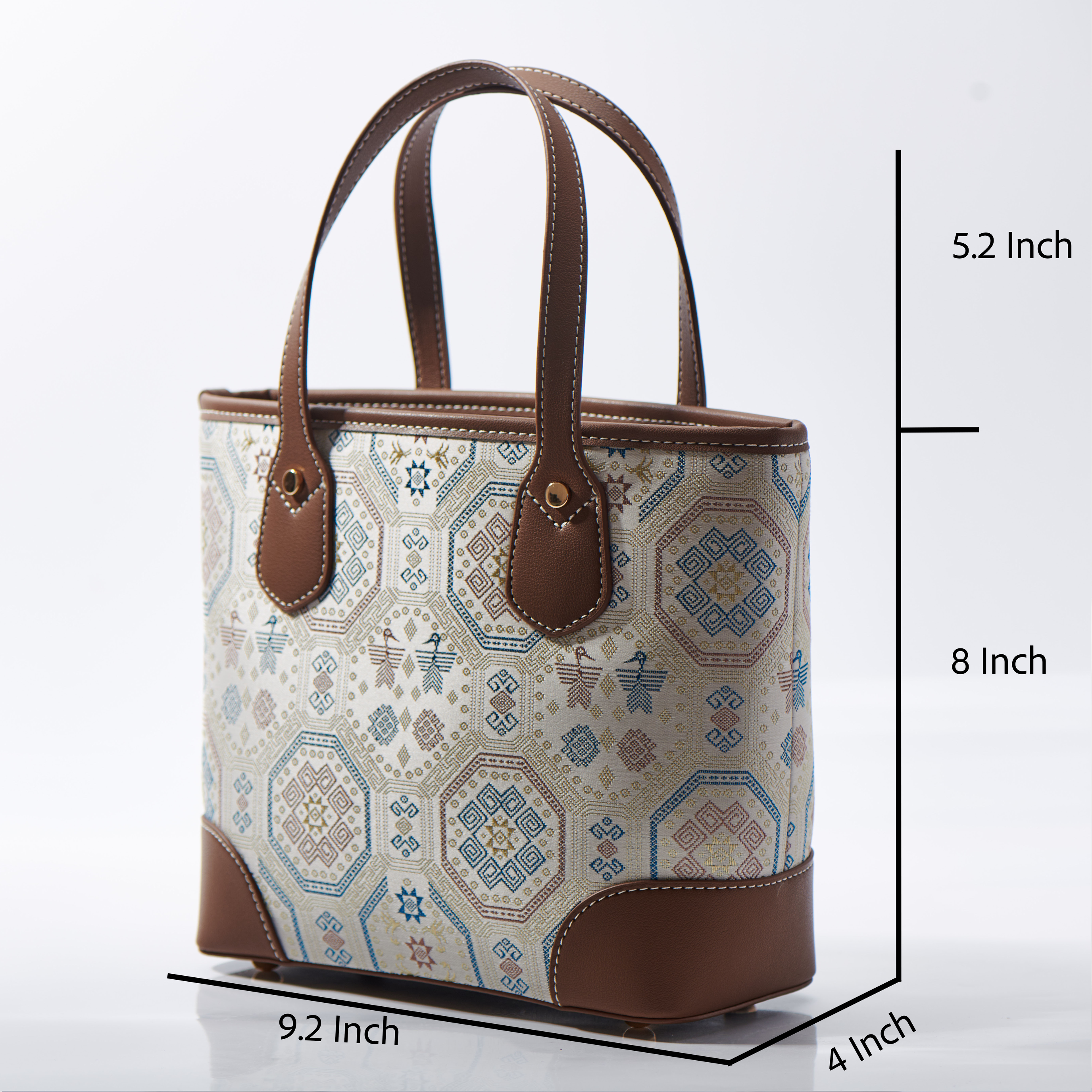 Panda Medium Size Embroidery Handmade Brocade Pattern Fanshion Handbag