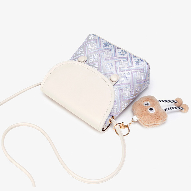 Brocade Pattern Cute Mini Size Handmade Daily Crossbody Bag