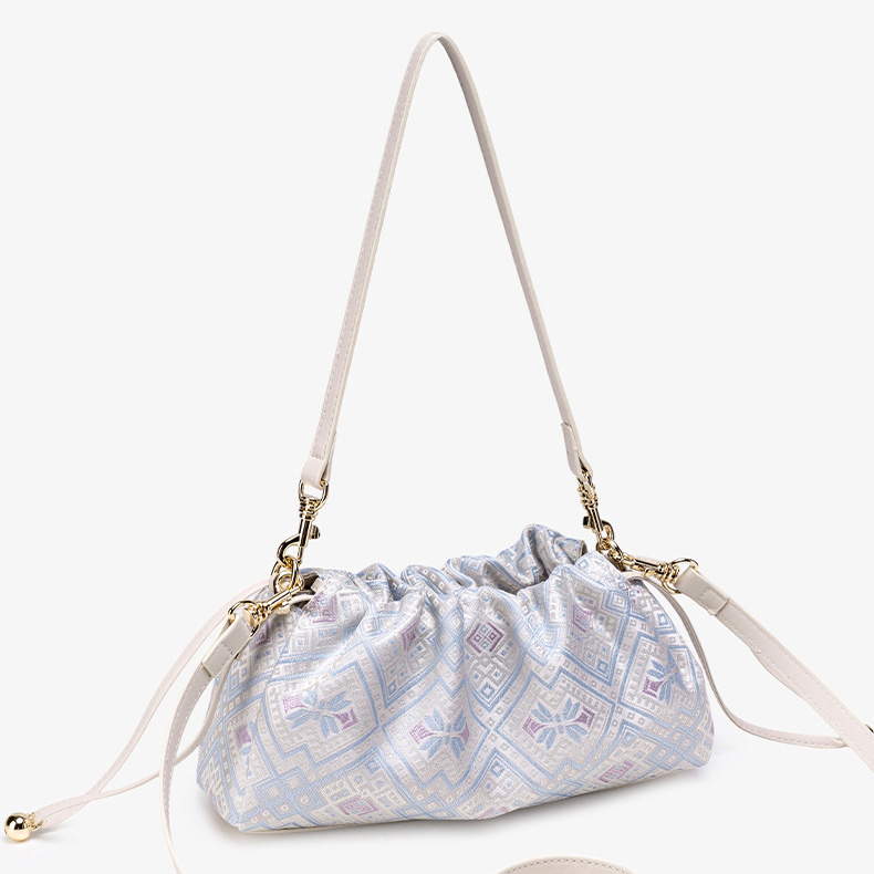 Vintage Embroidery Medium Size Handmade Brocade Patter Shoulder Bag