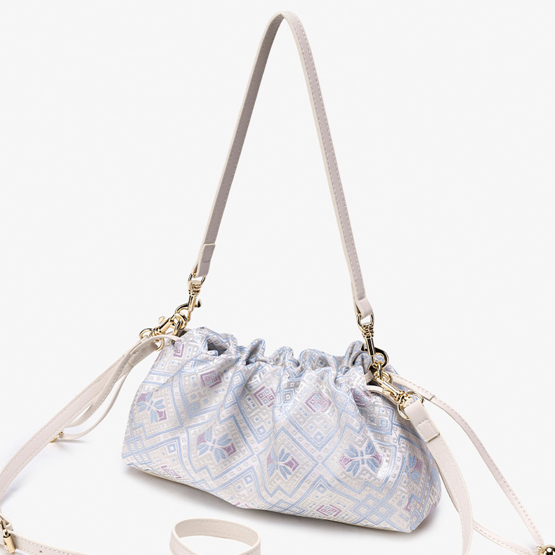 Vintage Embroidery Medium Size Handmade Brocade Patter Shoulder Bag
