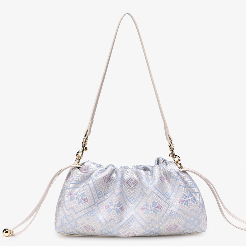 Vintage Embroidery Medium Size Handmade Brocade Patter Shoulder Bag