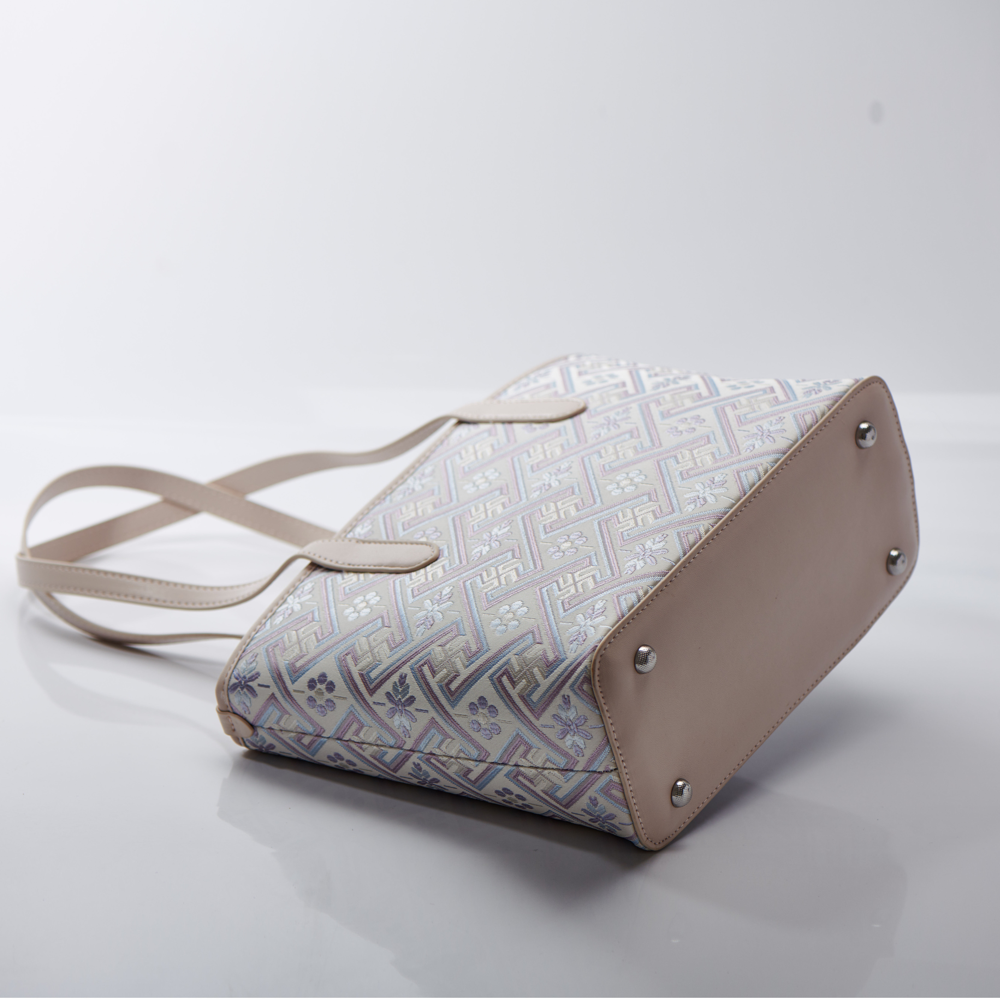 Medium Size Traditional Embroidery Classical Handmade Brocade Patter Tote Bag