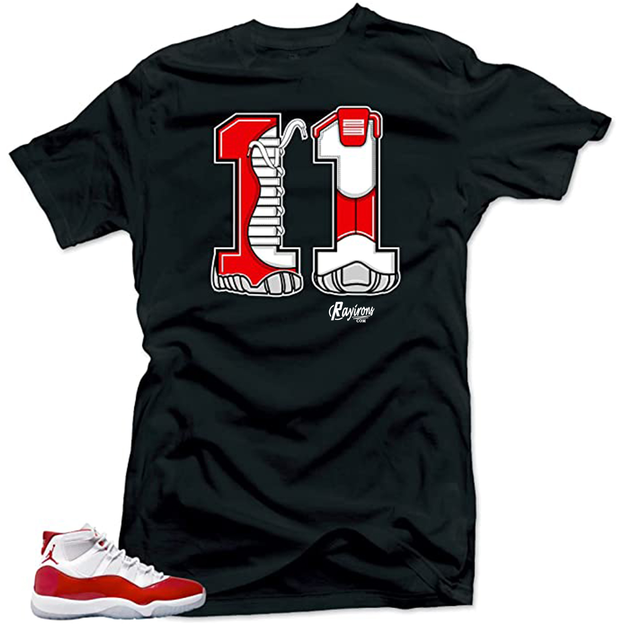 Rayirons 11 Tee-Shirt Match Jordan 11 Cherry - 3 Colors