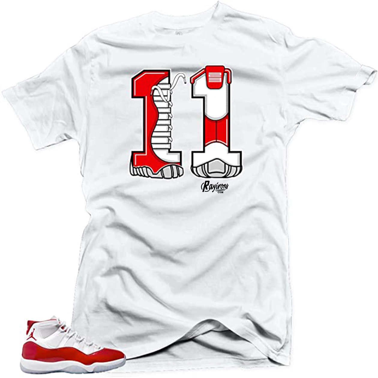Rayirons 11 Tee-Shirt Match Jordan 11 Cherry - 3 Colors