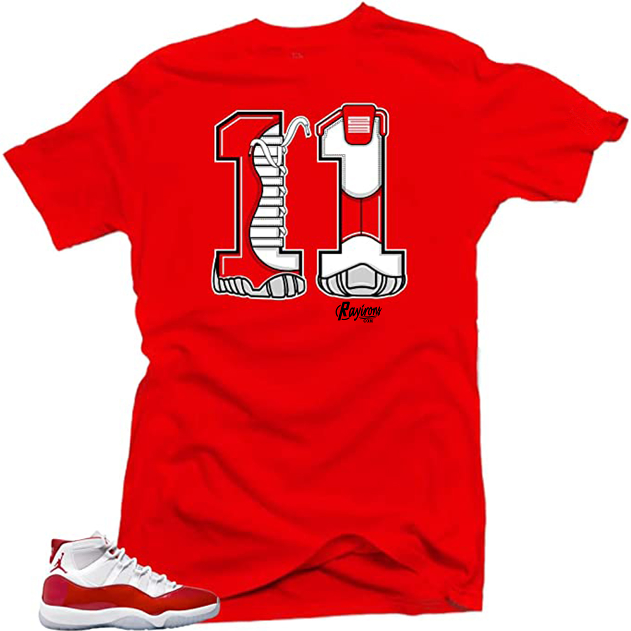 Rayirons 11 Tee-Shirt Match Jordan 11 Cherry - 3 Colors