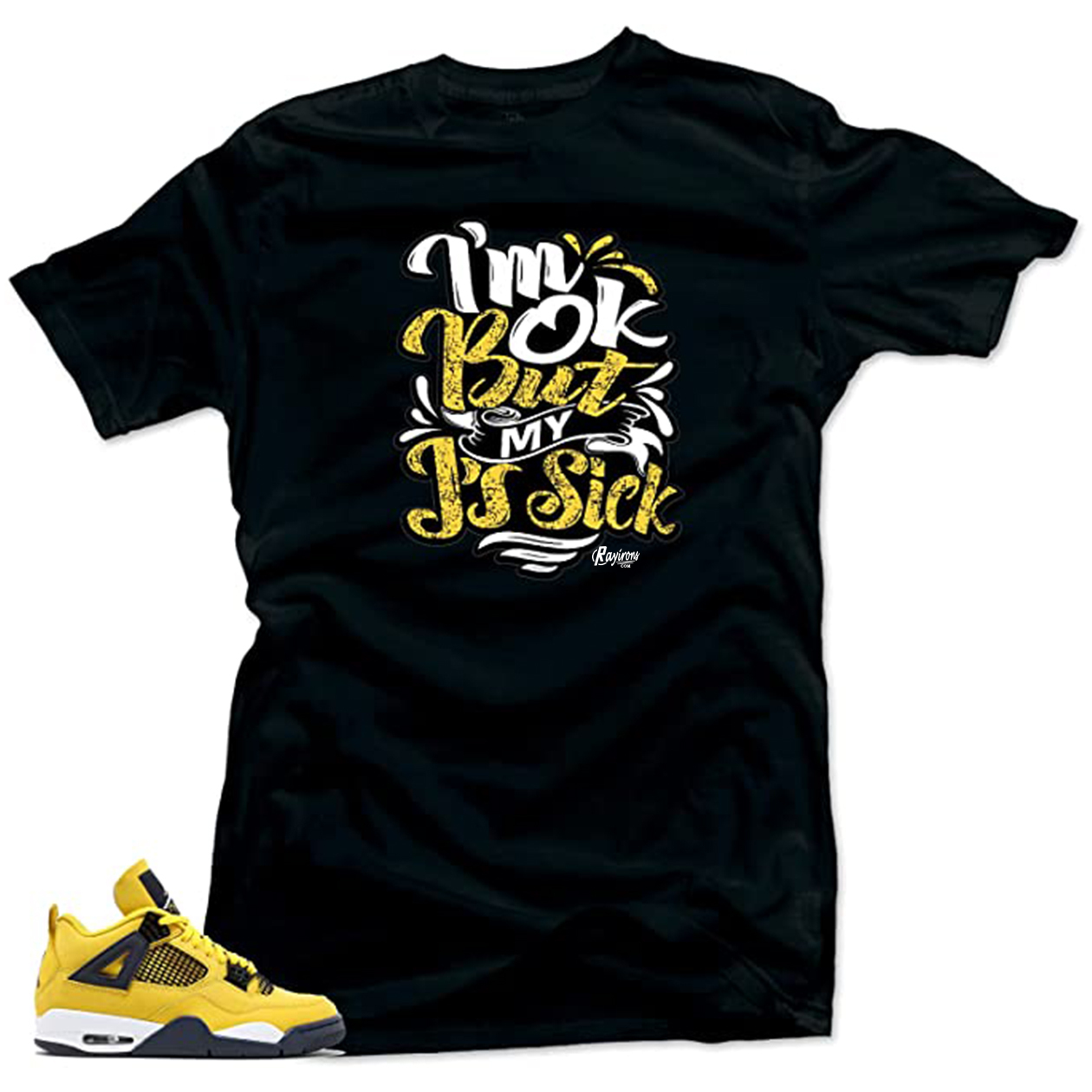 But Js Sick Tee-Shirt Match Jordan 4 Lightning - 3 Colors