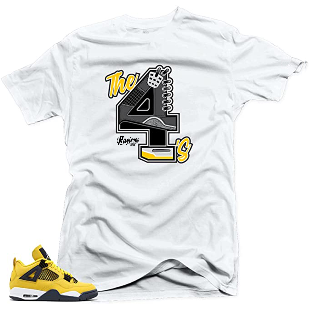 No.4 Tee-Shirt Match Jordan 4 Lightning - 3 Colors