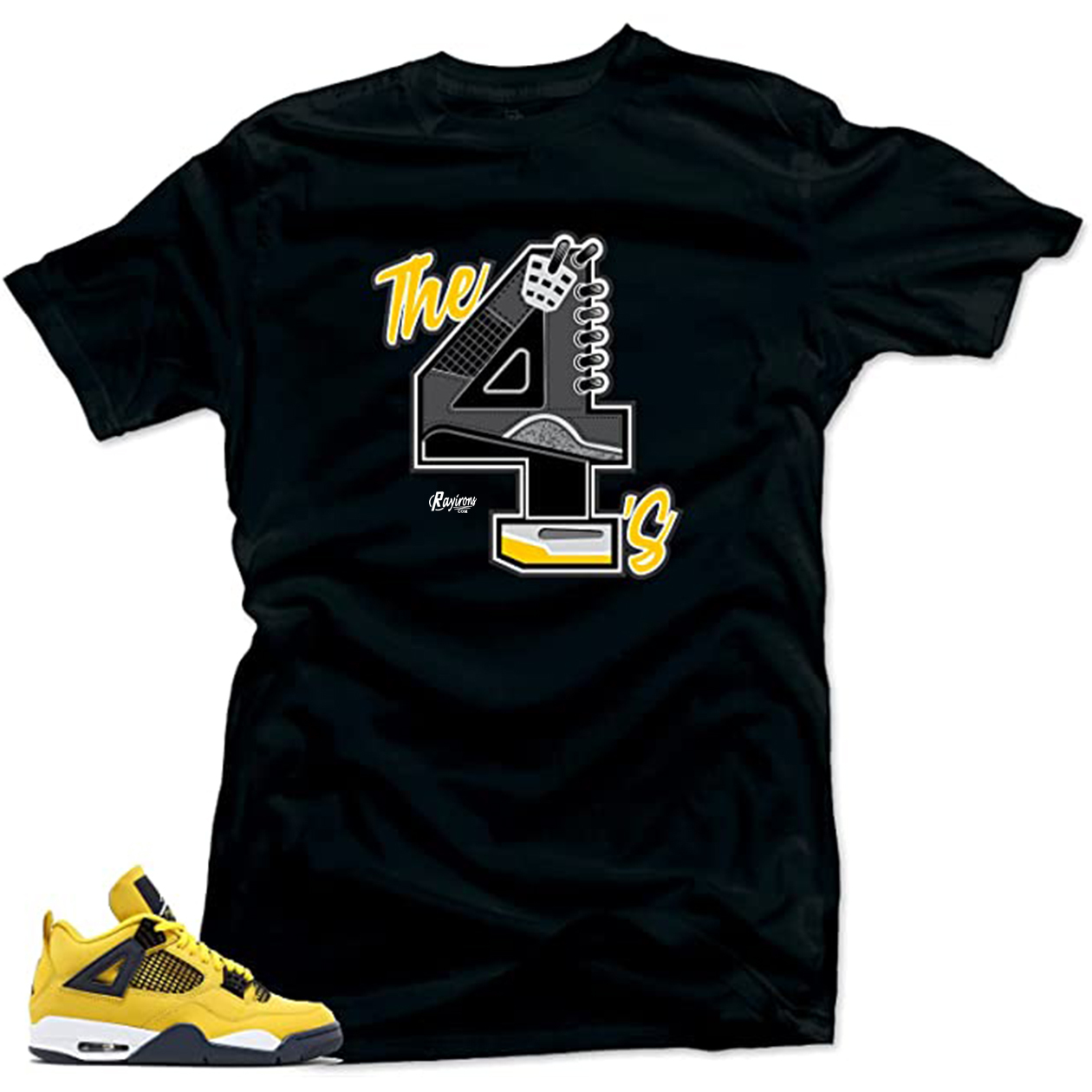 No.4 Tee-Shirt Match Jordan 4 Lightning - 3 Colors